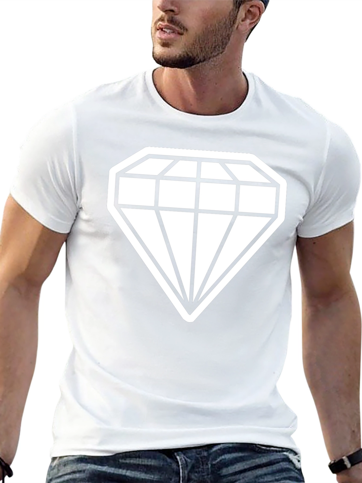 Diamond Graphic Tee - Stylish Black T-Shirt