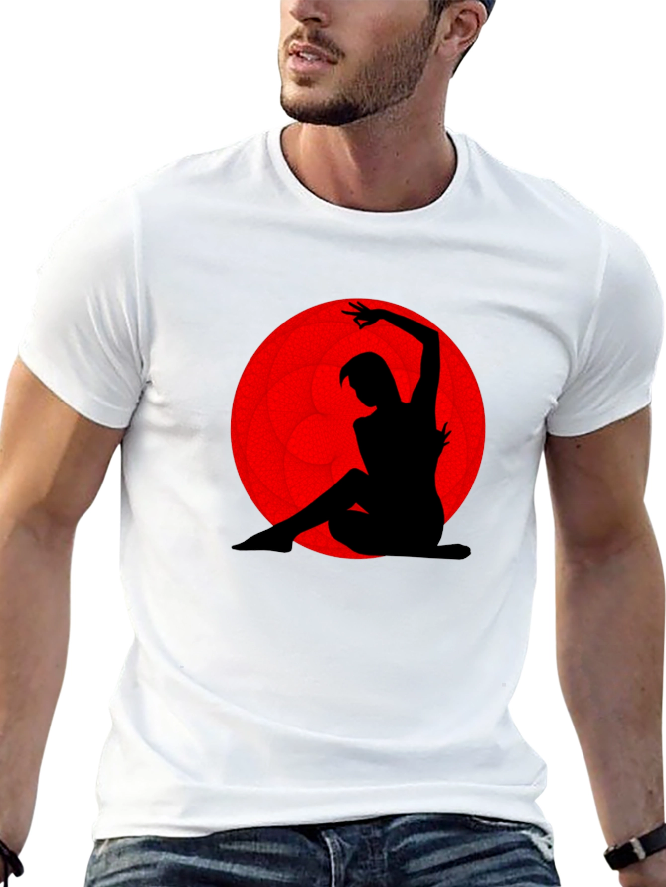 Silhouette Dancer Graphic Tee - Red Moon