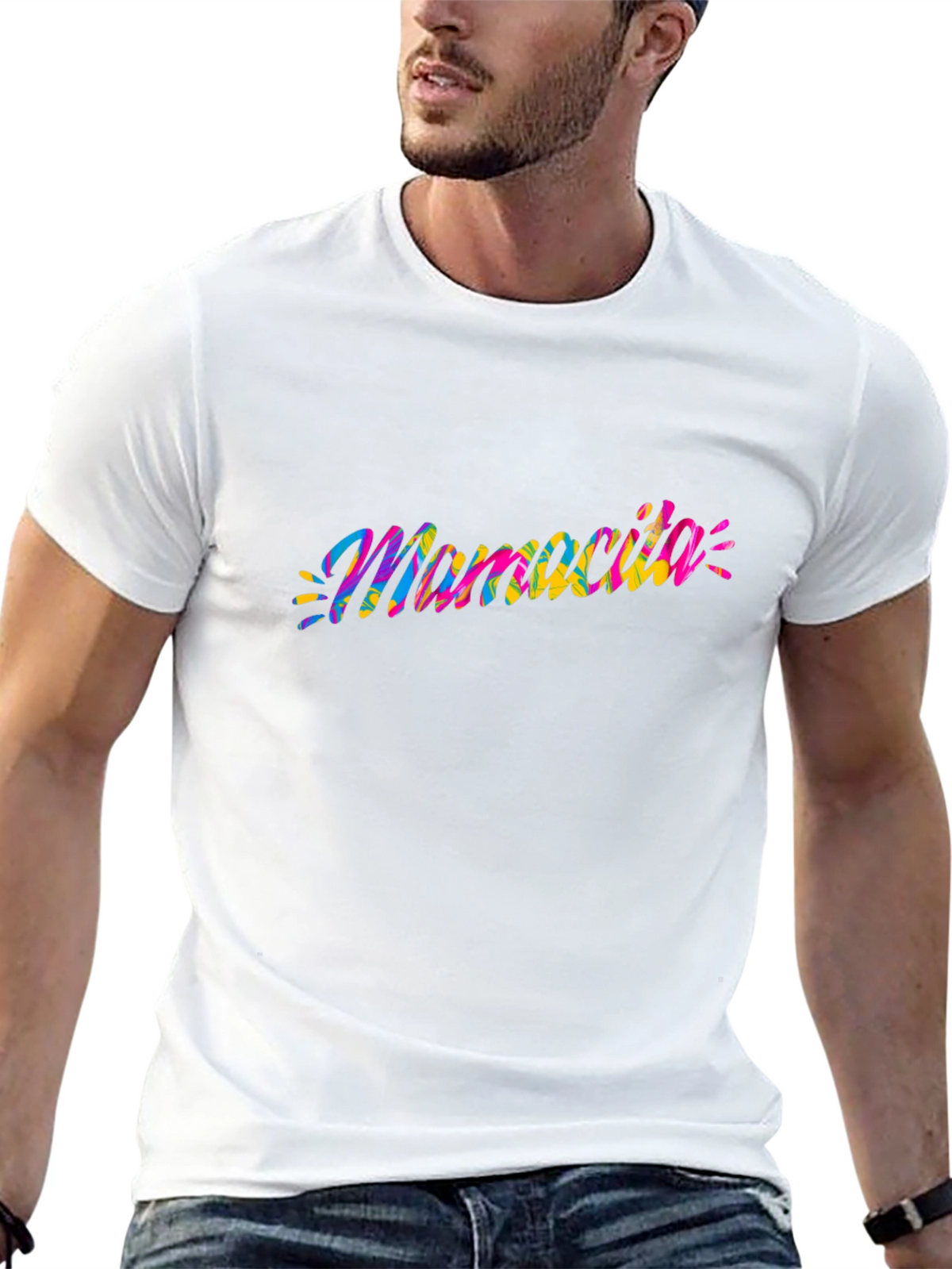 Mamacita Tie-Dye Graphic Tee - Soft Black Cotton