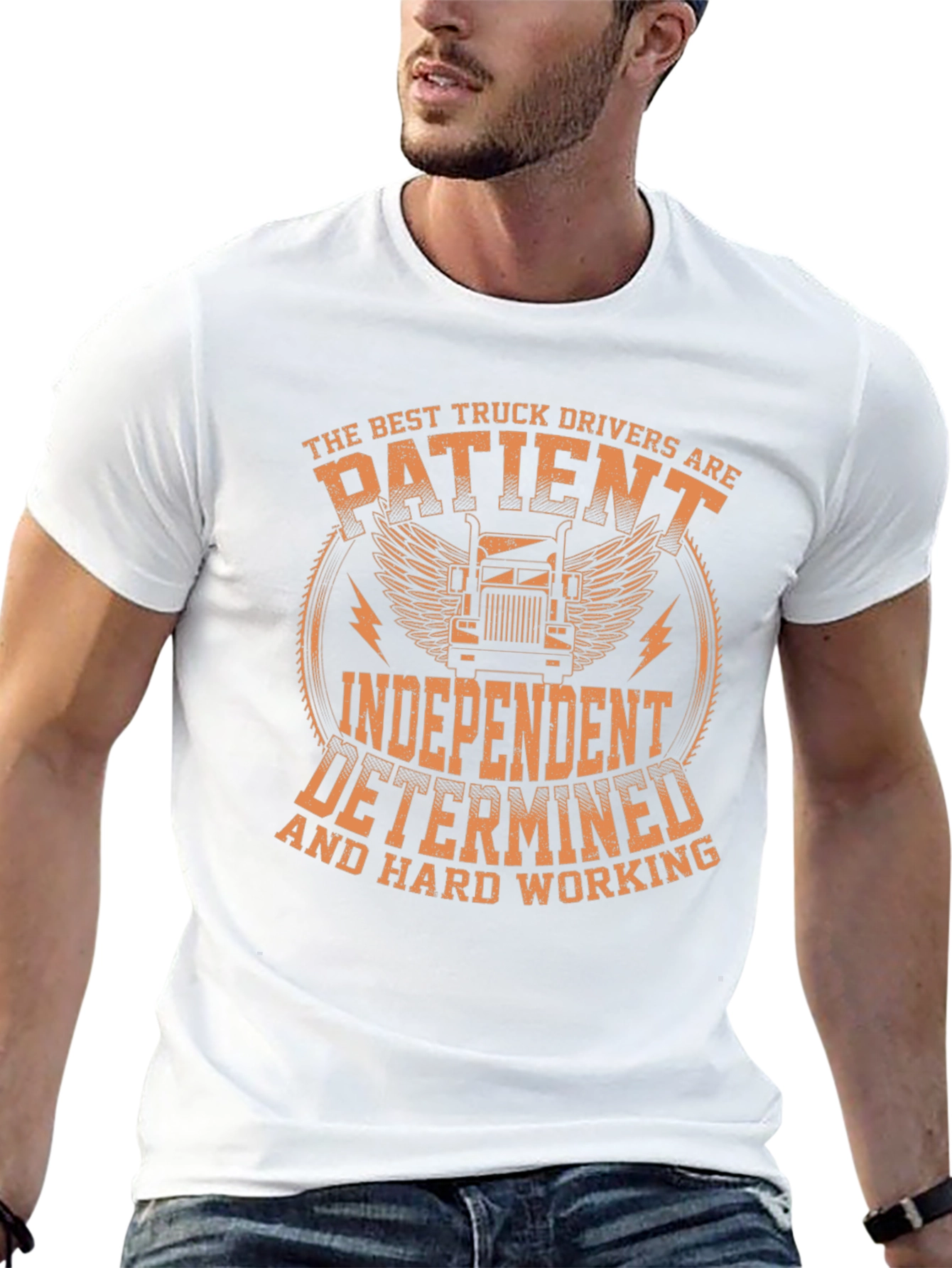 Truck Driver Black T-Shirt: Patient Independent Determined