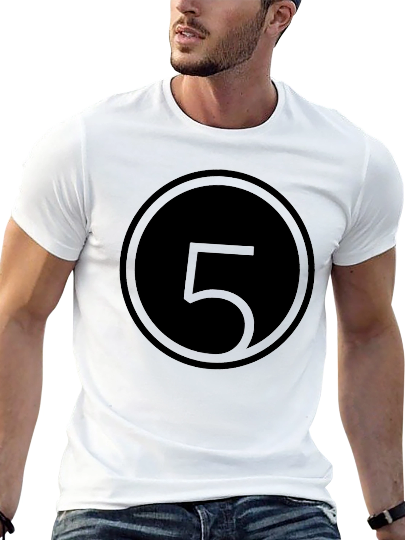 Number 5 Circle Graphic Tee - Stylish Menswear