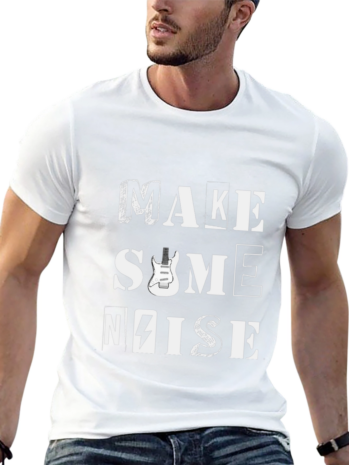 Make Some Noise Graphic Tee - Black Cotton