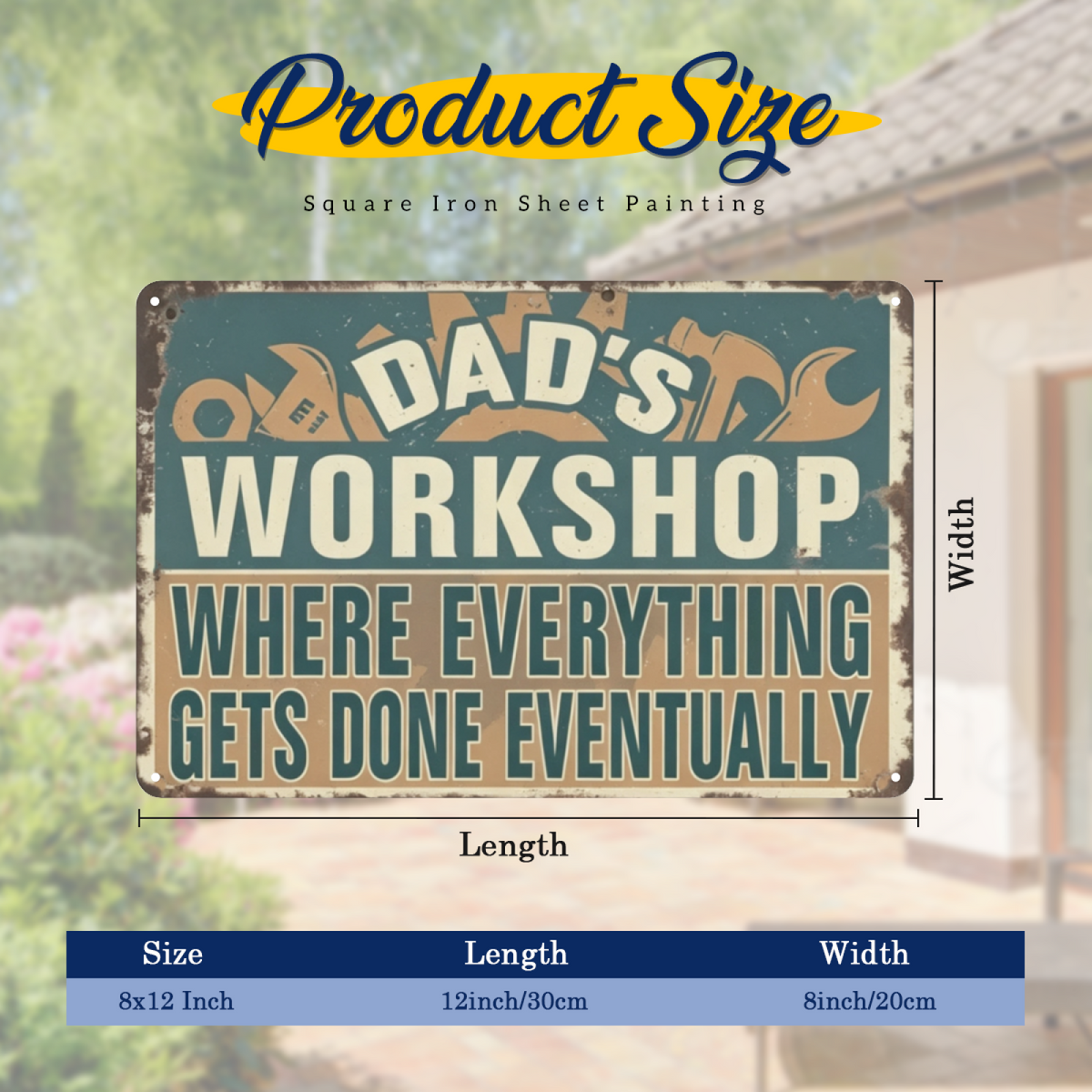 Dad¡¯s Workshop Vintage Funny Metal Tin Sign ¨C Projects Get Done Eventually