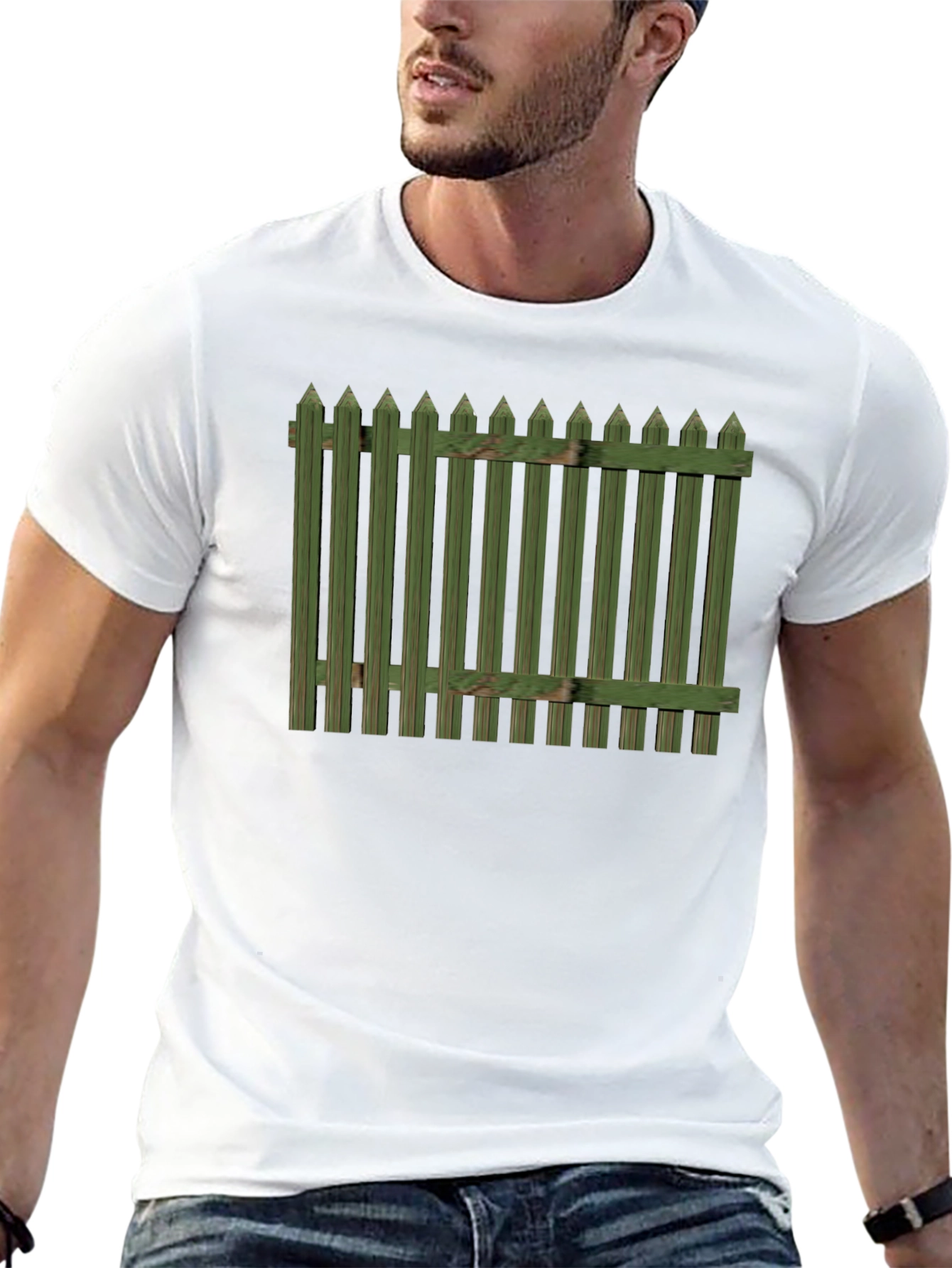 Green Fence Graphic T-Shirt