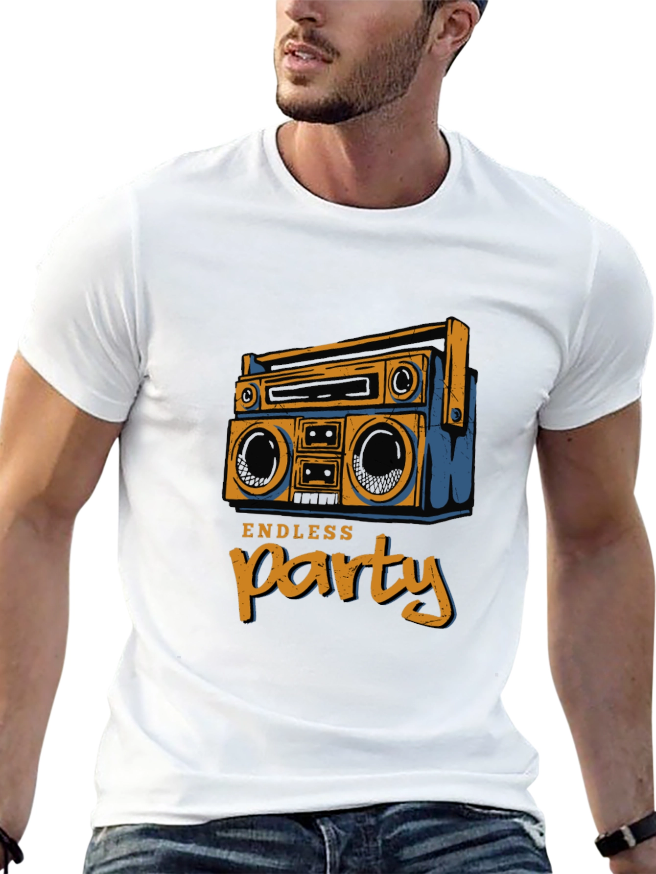 Endless Party Boombox Graphic Tee - Black