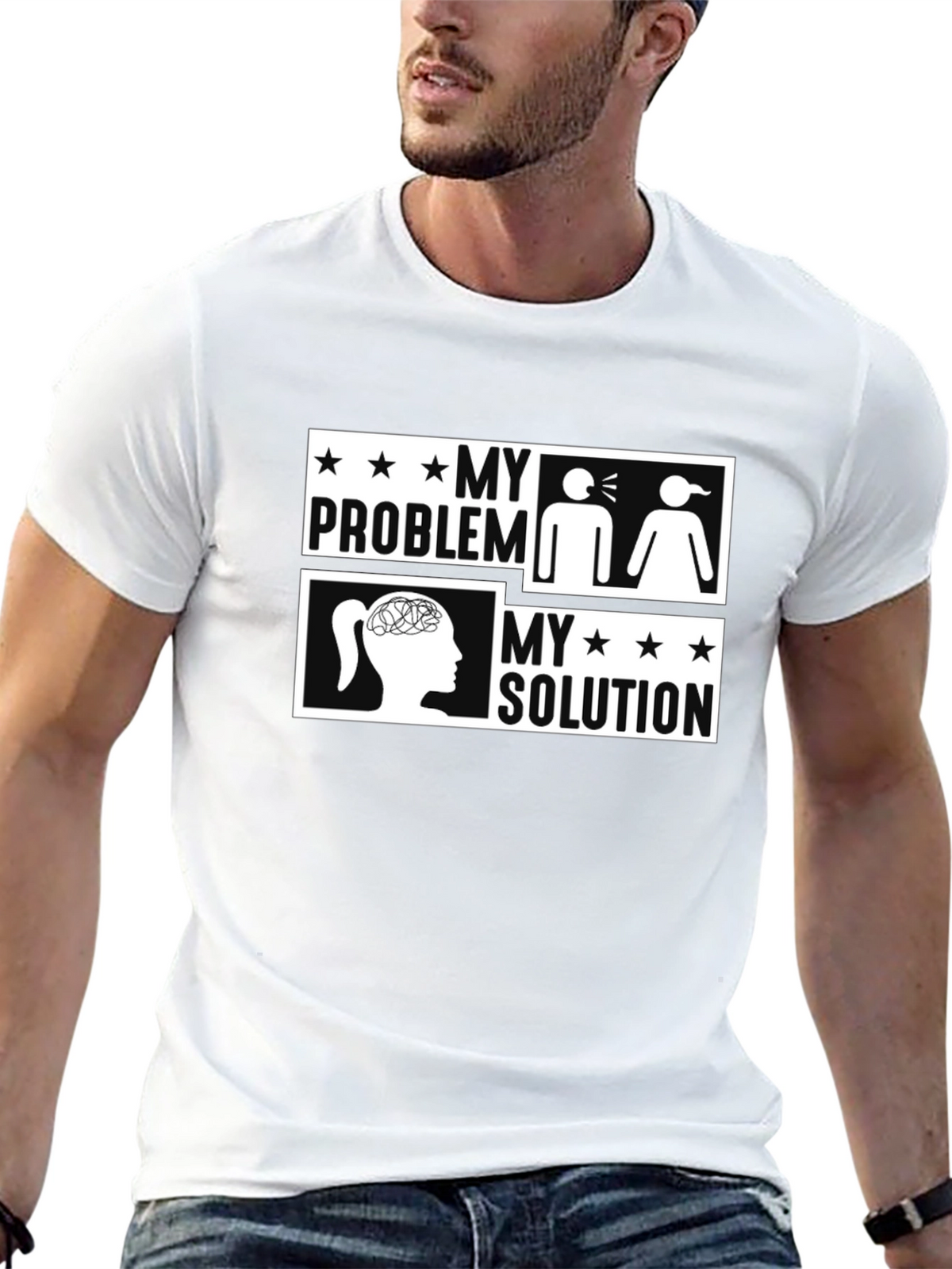 My Problem My Solution Funny Graphic Tee Shirt