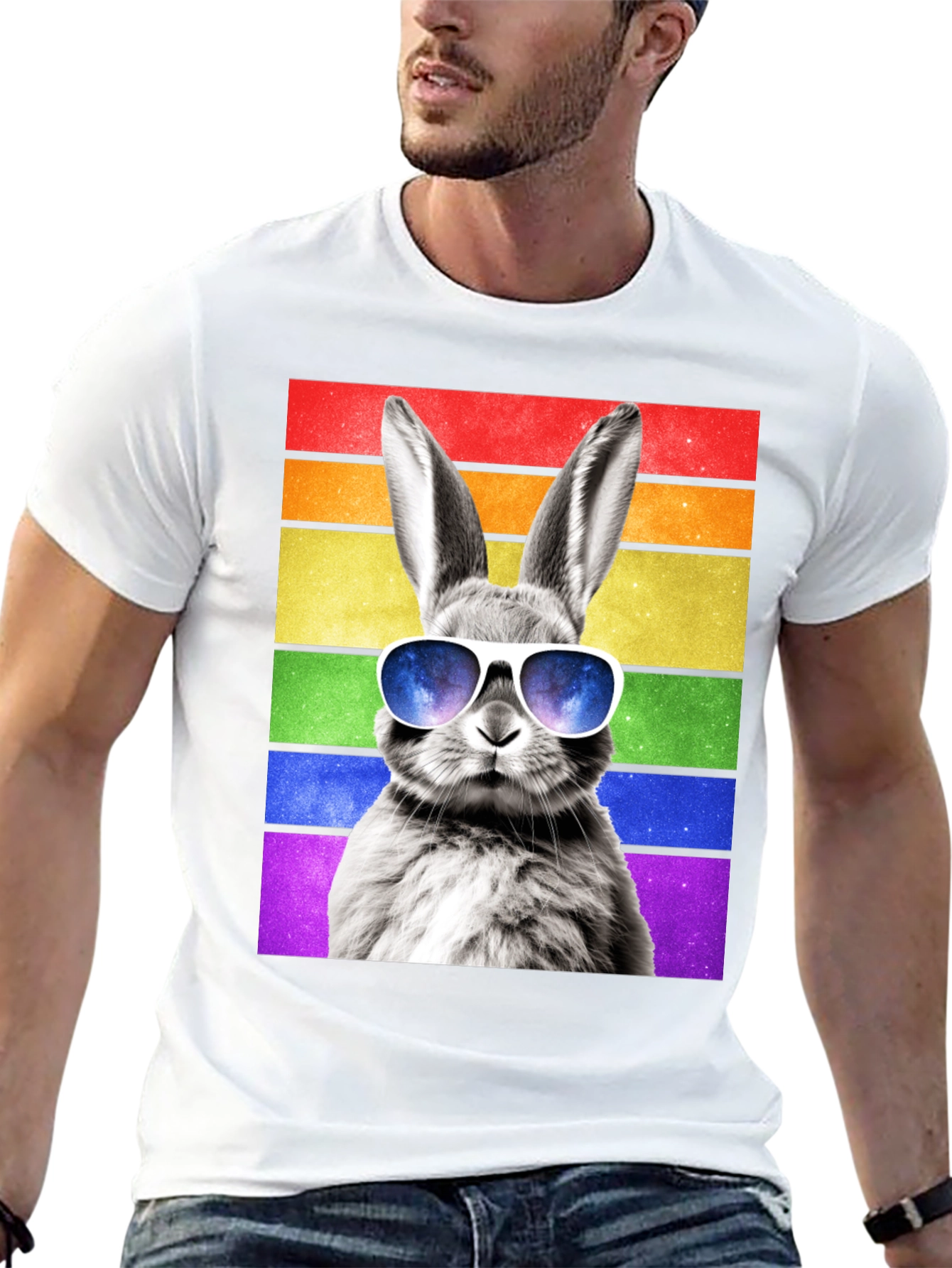 Rainbow Bunny Graphic Tee