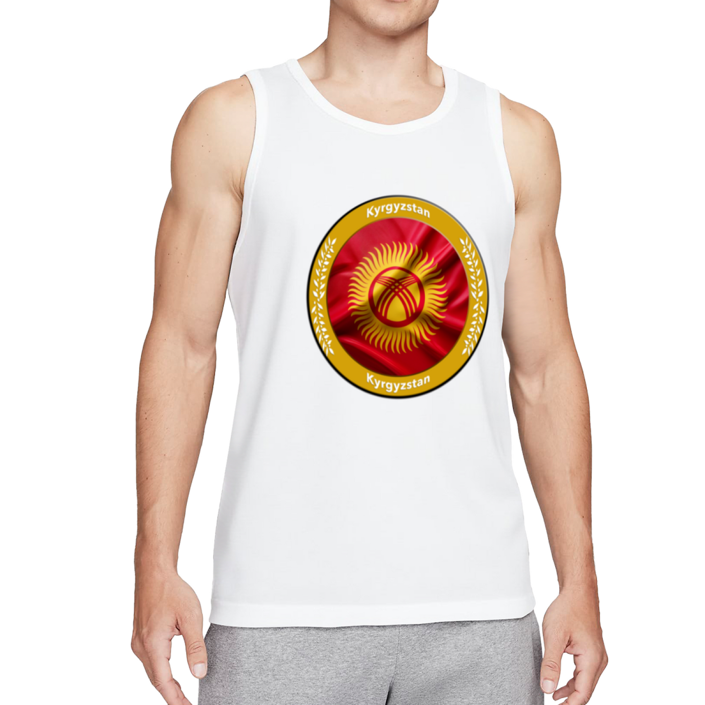 Kyrgyzstan National Flag Circle Emblem Tank Top