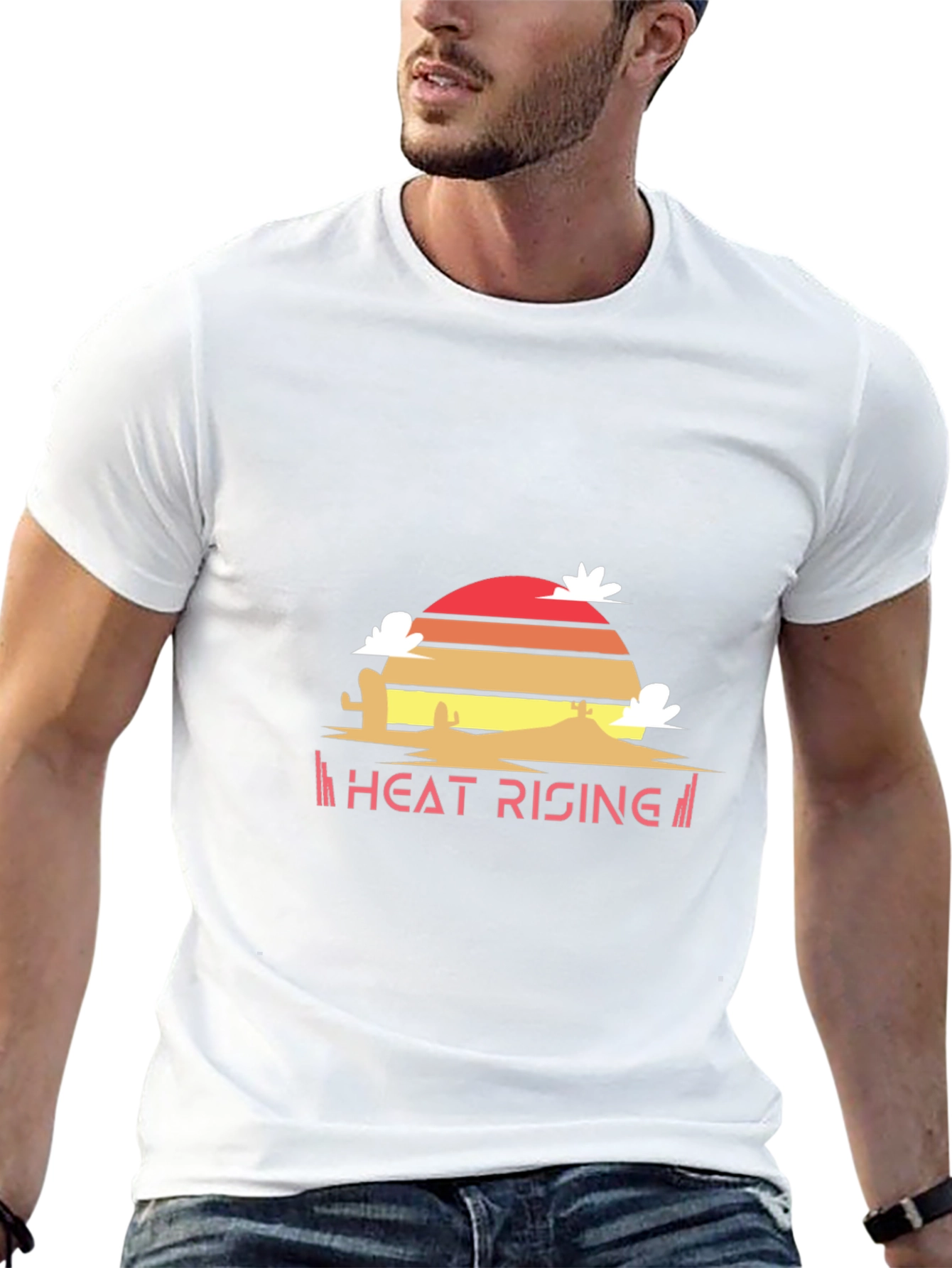 Heat Rising Graphic Tee - Desert Sunset Black T-Shirt