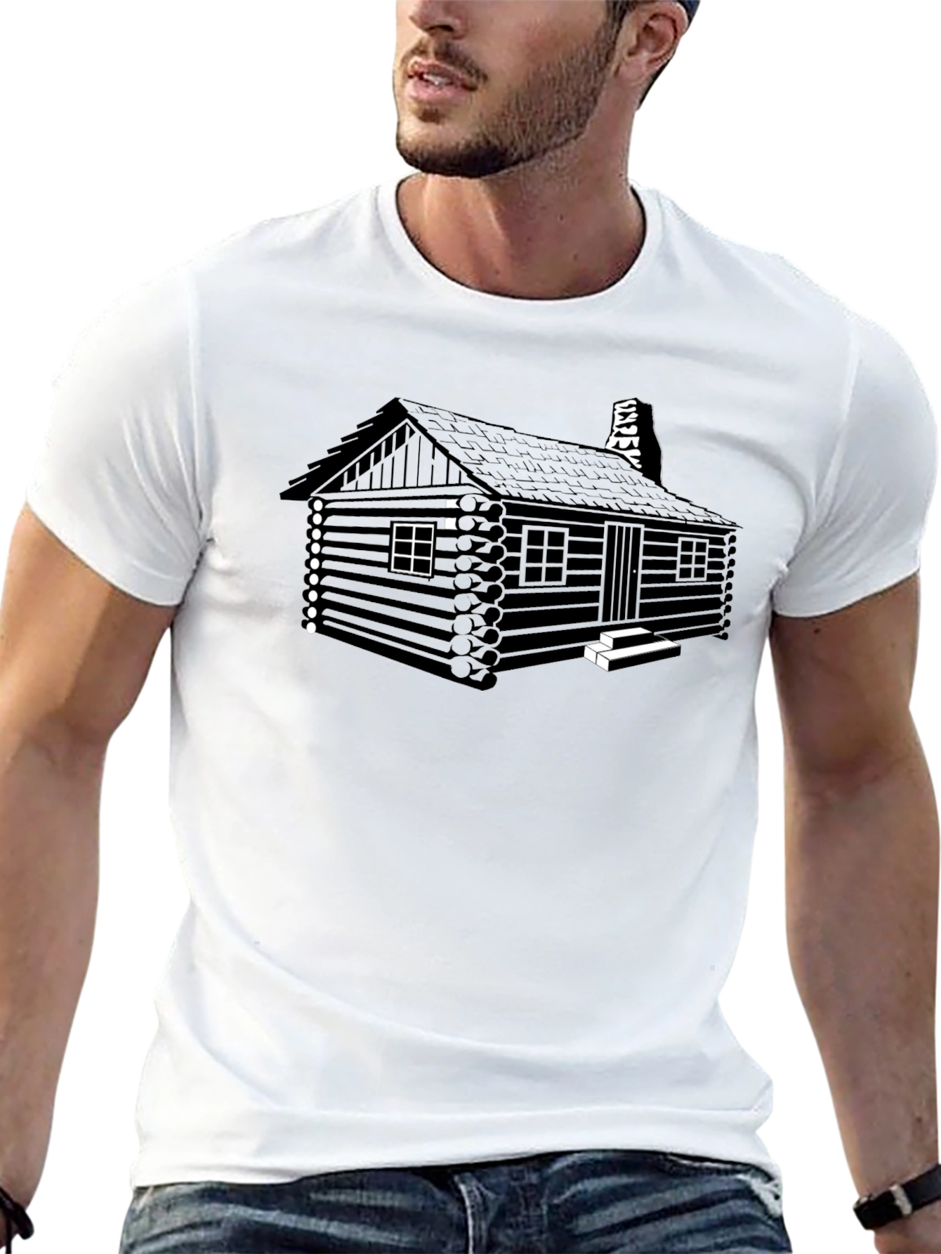 Cabin T-Shirt: Rustic Log Cabin Design