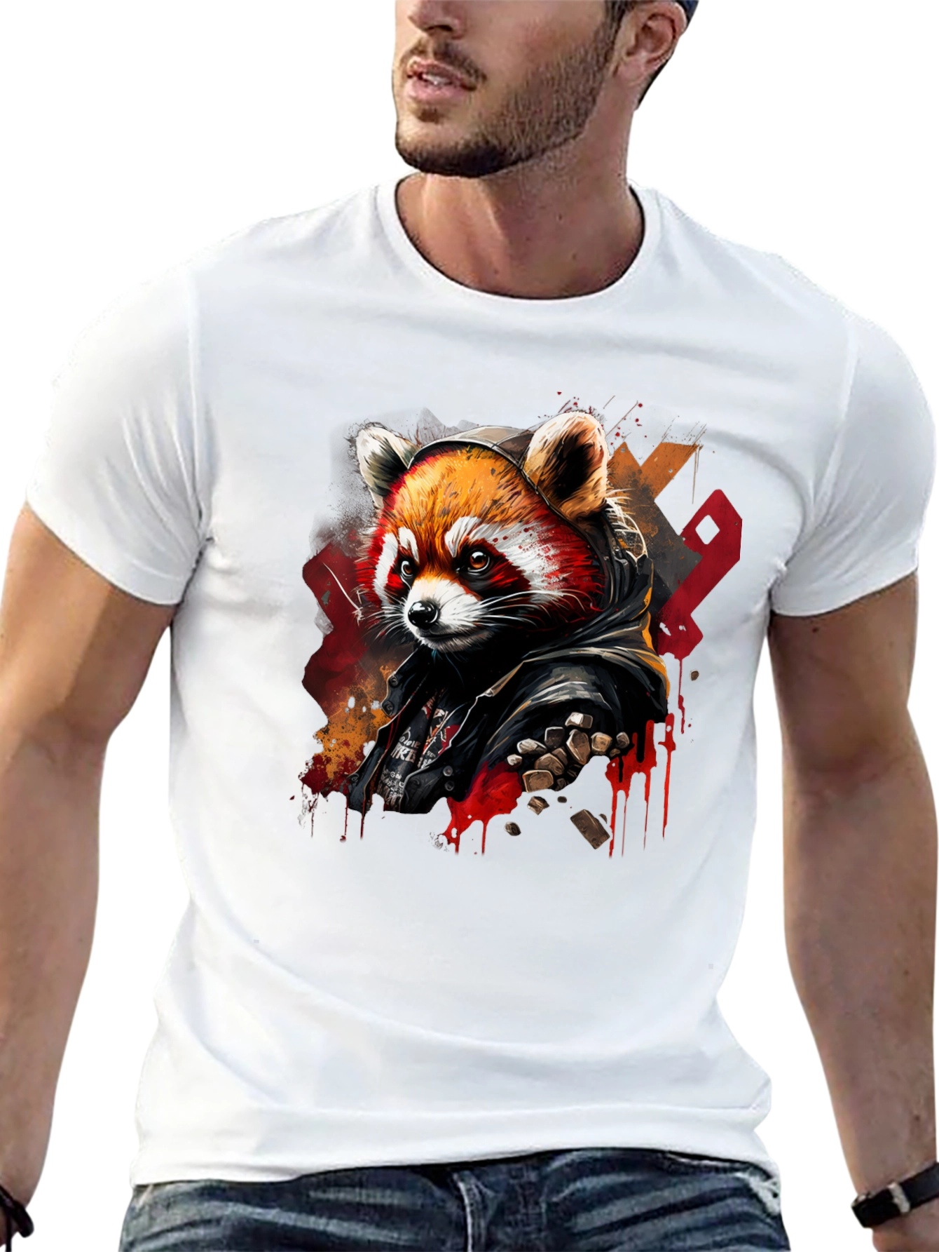 Red Panda Graphic Tee - Urban Style