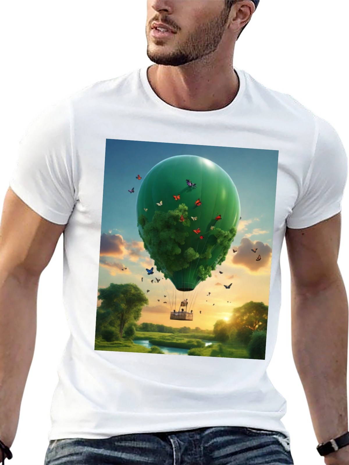 Nature Balloon Graphic Tee - Eco Friendly Design