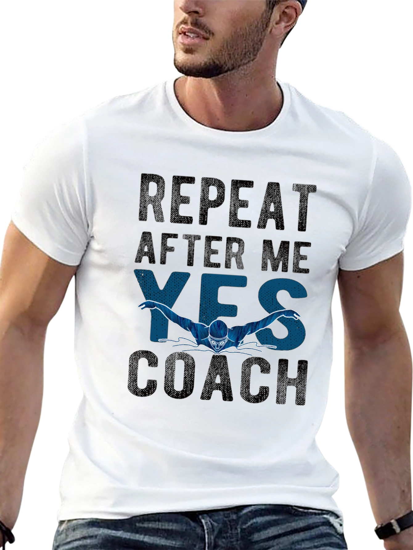 Repeat After Me Yes Coach T-Shirt - Swimmer