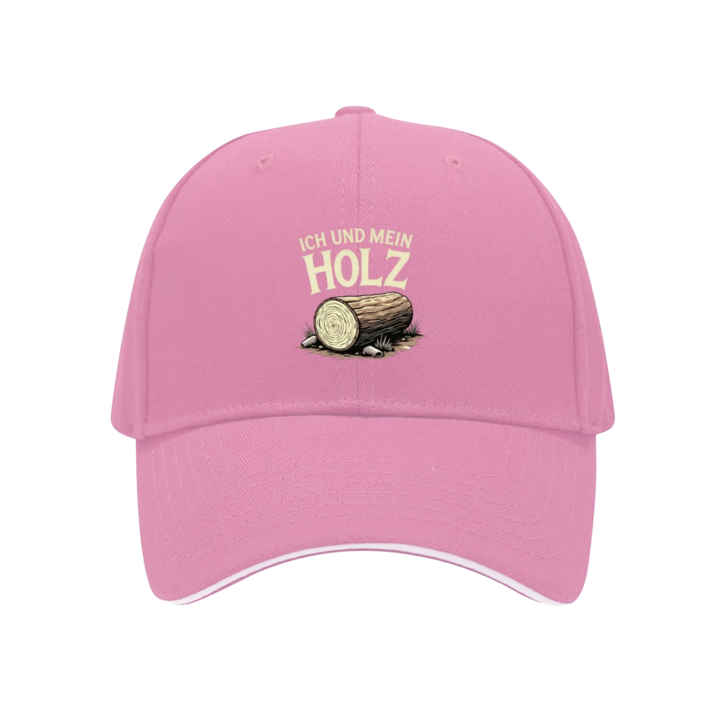 German Text Ich Und Mein Holz Log Print Multi-Color Sandwich Cap