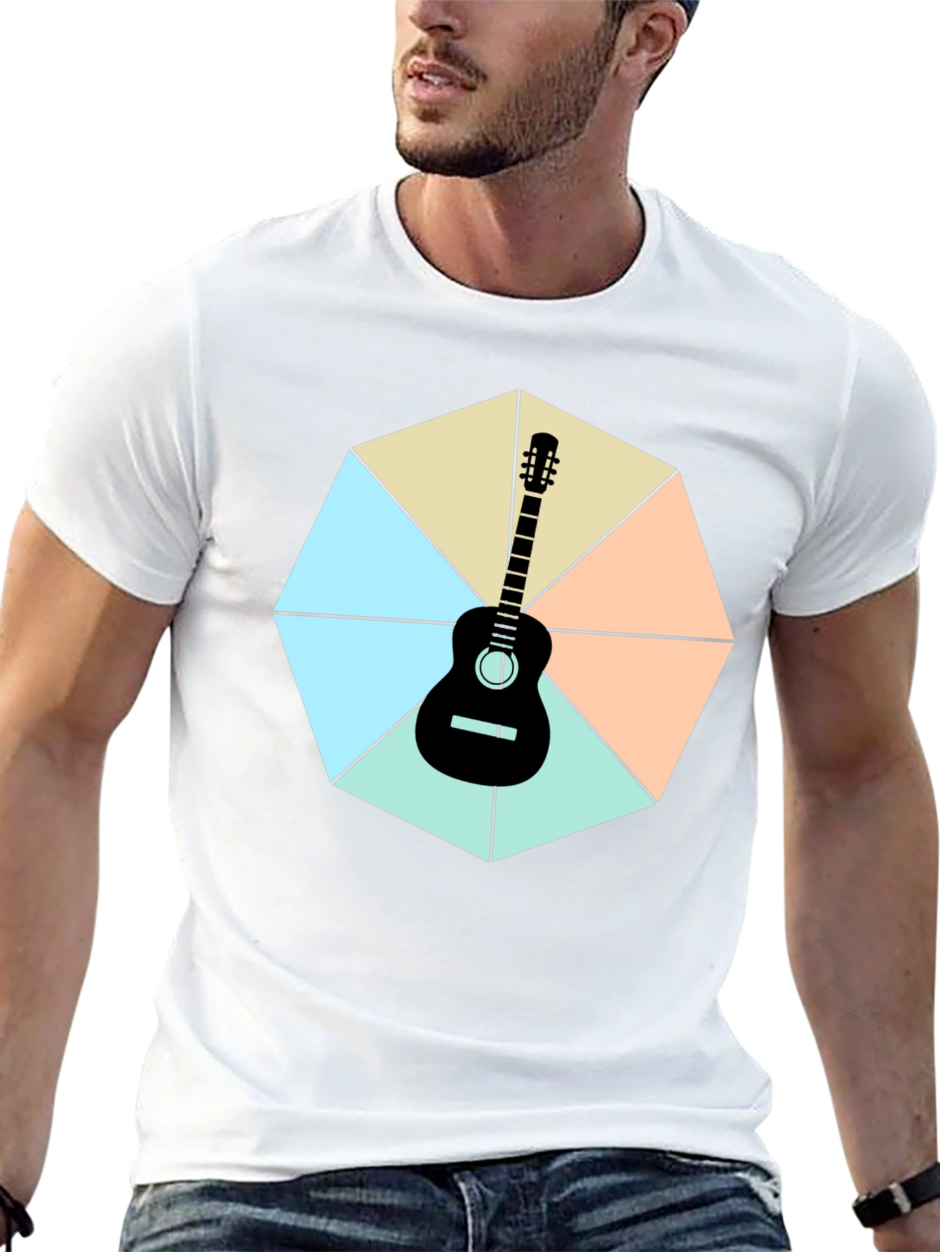 Guitar Geometric Graphic Tee