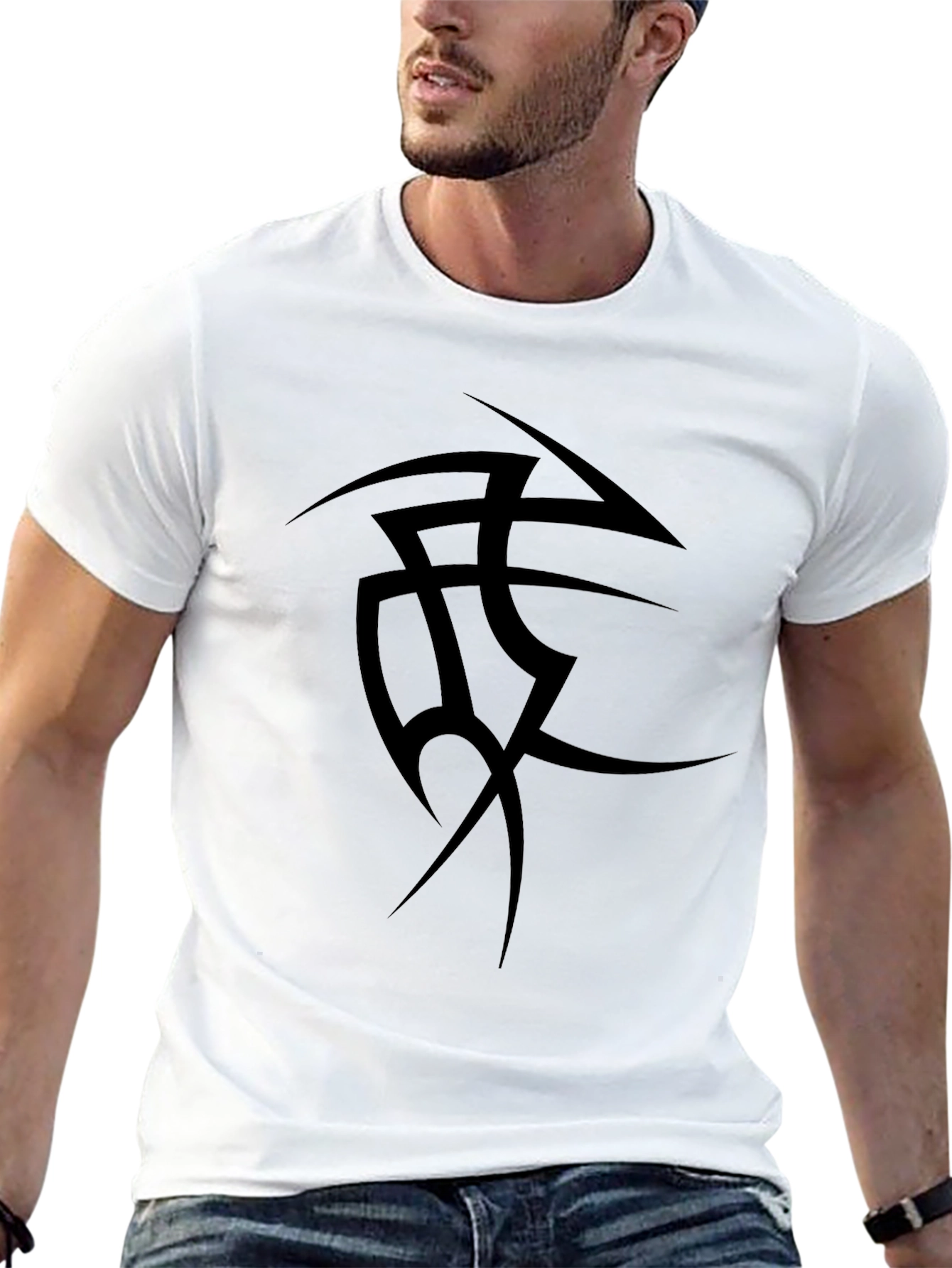 Mens Black Tribal Tattoo Graphic Tee