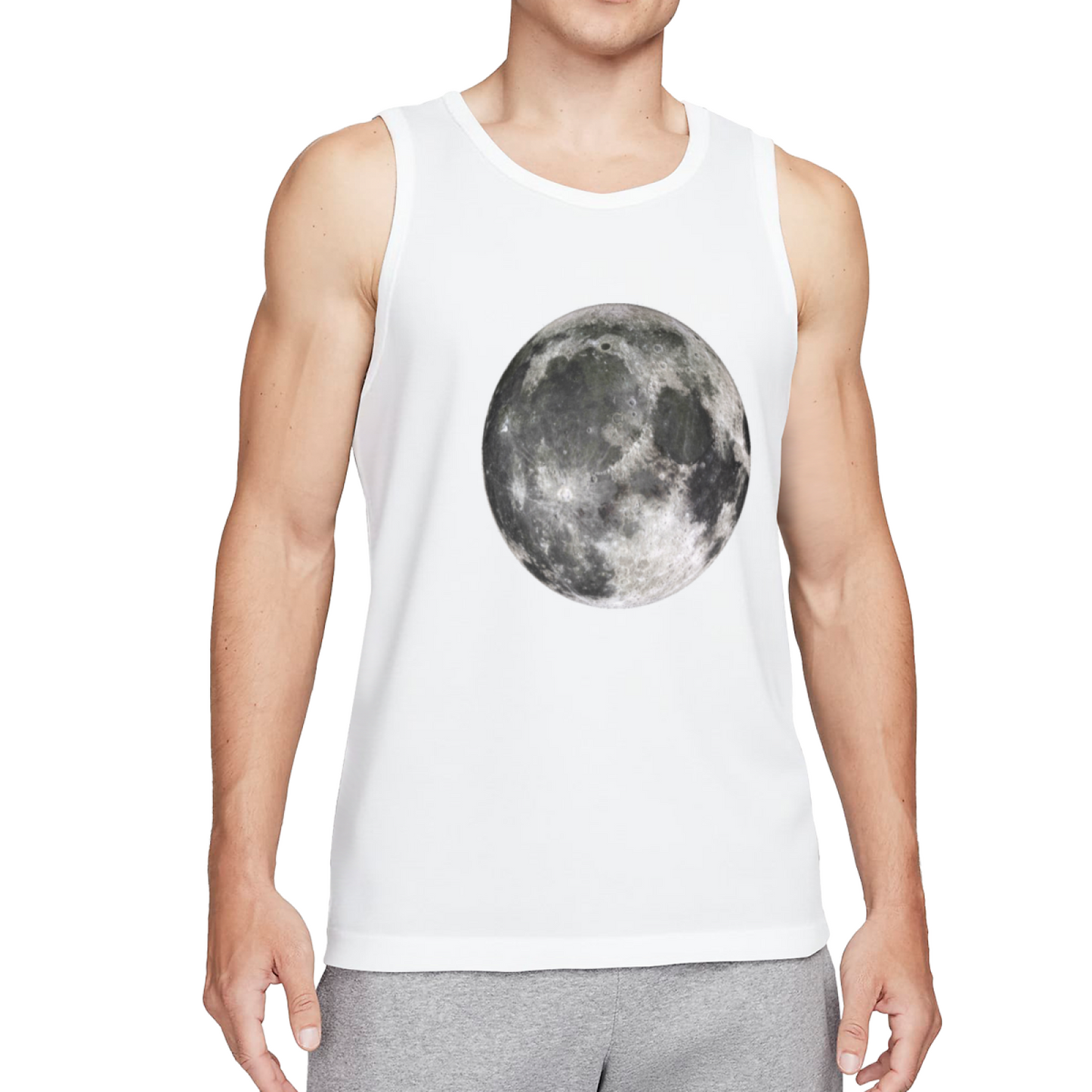 Super Real Full Moon Celestial Graphic Sleeveless Top