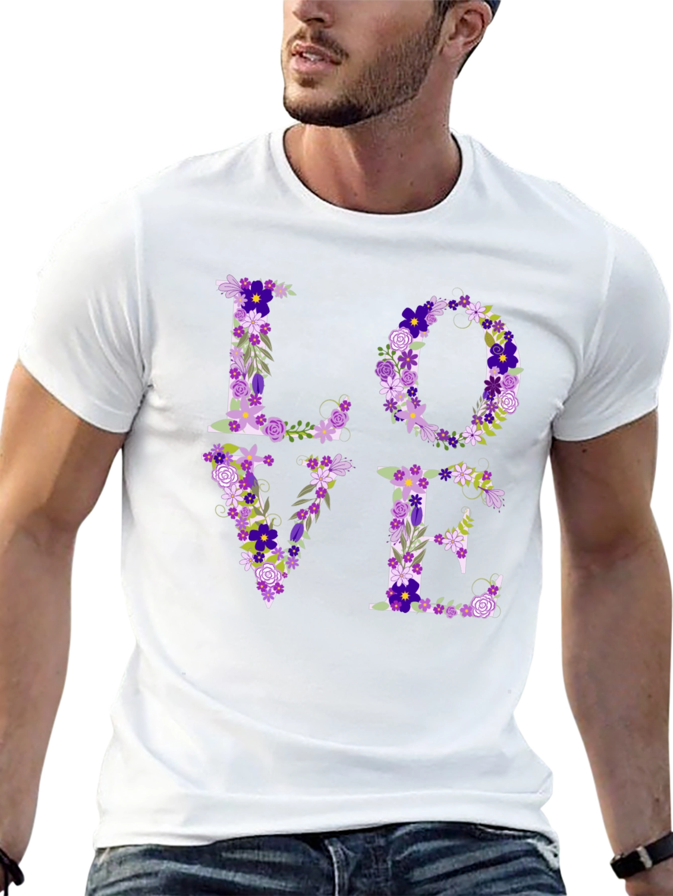 Floral LOVE Graphic Tee - Unisex Casual Shirt