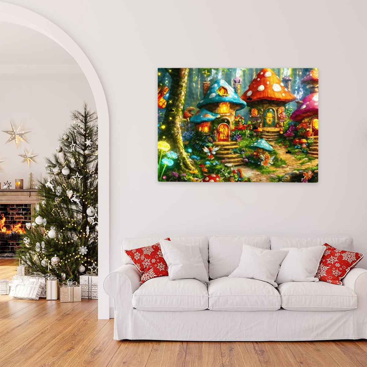 Enchanted Mushroom Fairy Village Glowing Forest Puzzle