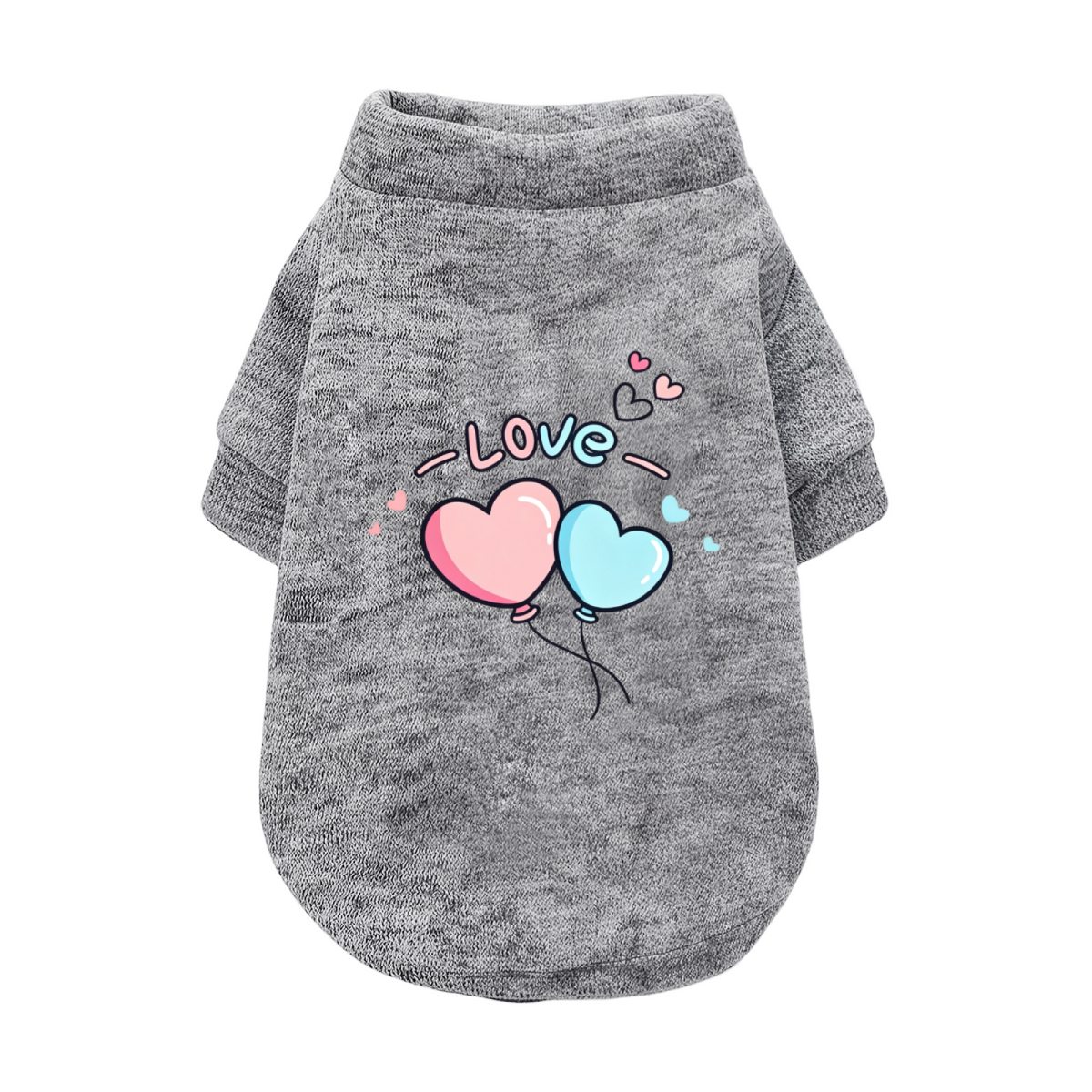 Sweet LOVE Heart Balloon Print Gentle Puppy Sweater