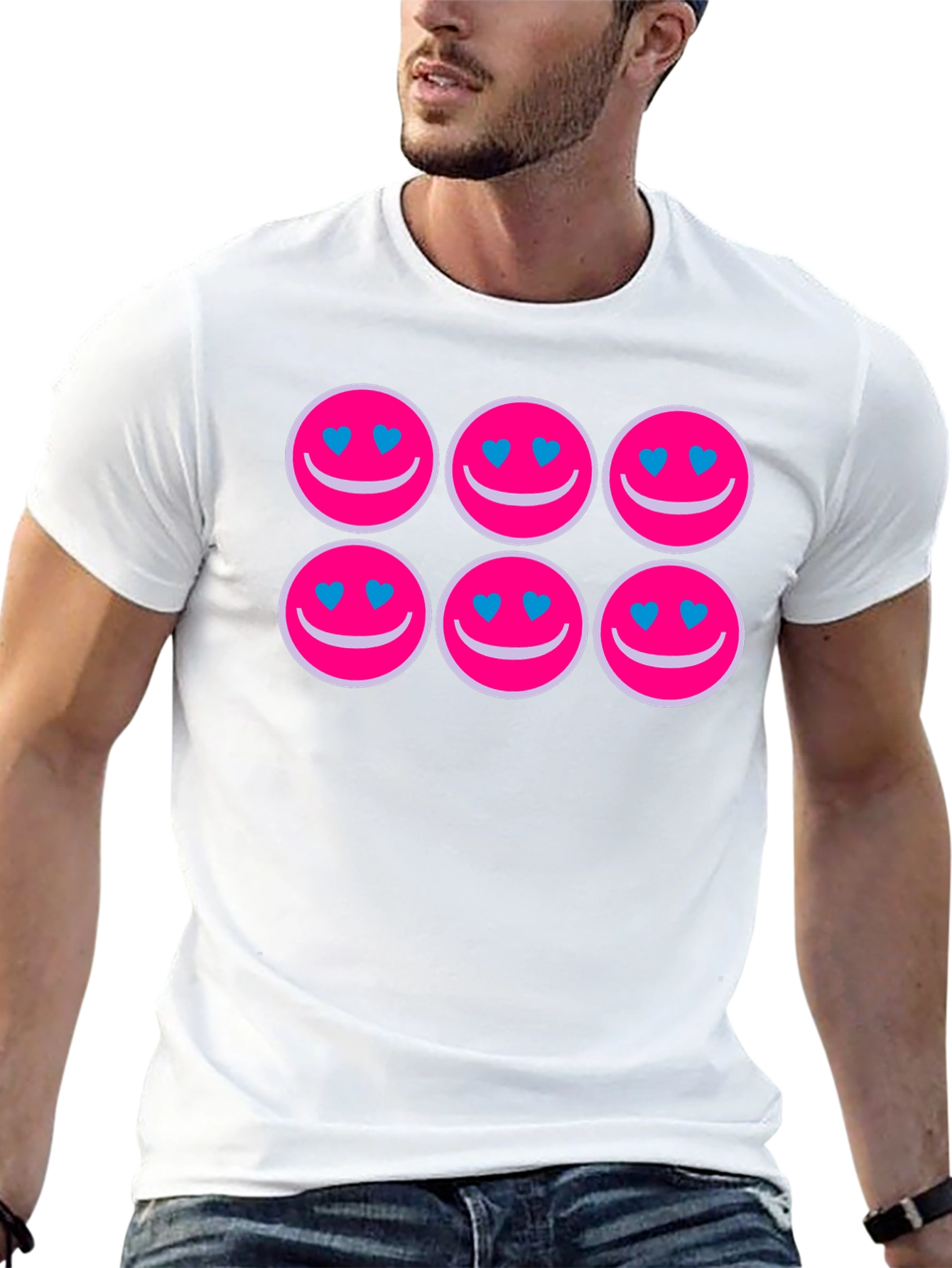 Smiley Face Heart Eyes Graphic Tee