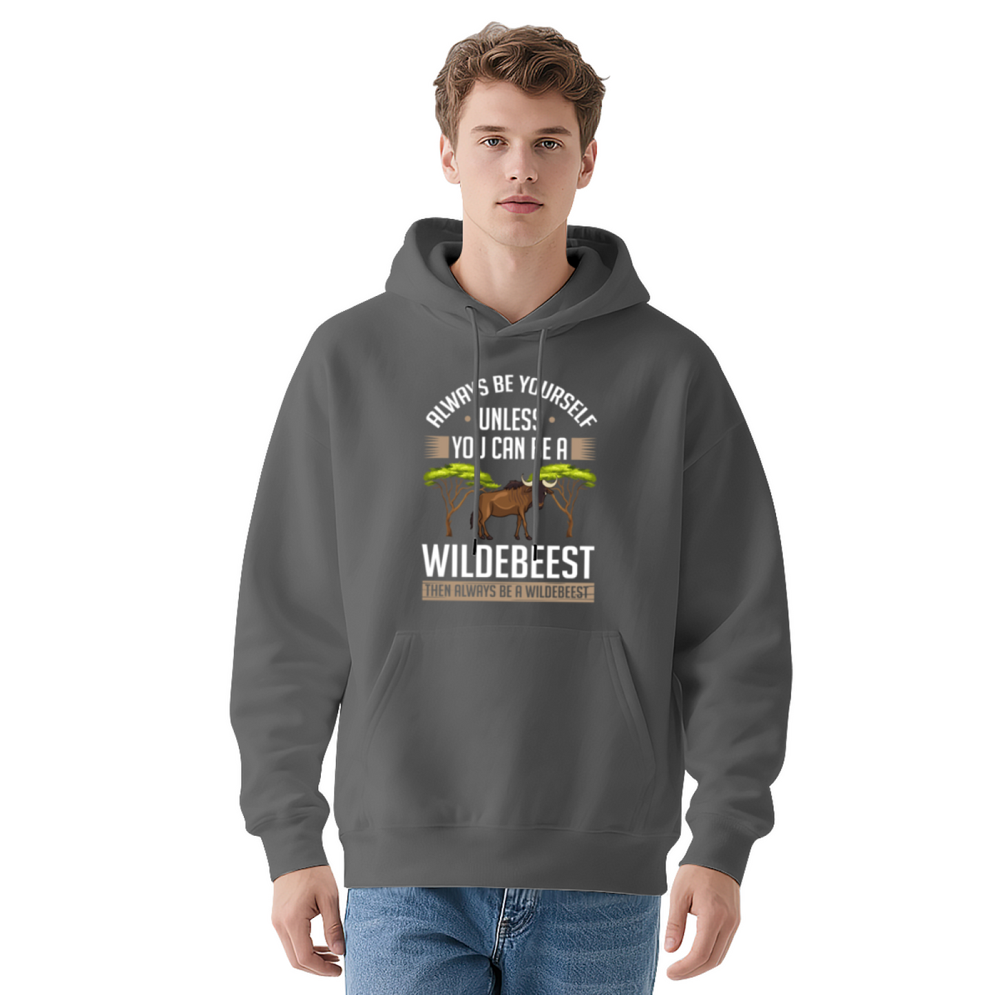 Funny Wildebeest Quote Animal Unisex Hoodie, Lightweight Cozy Top