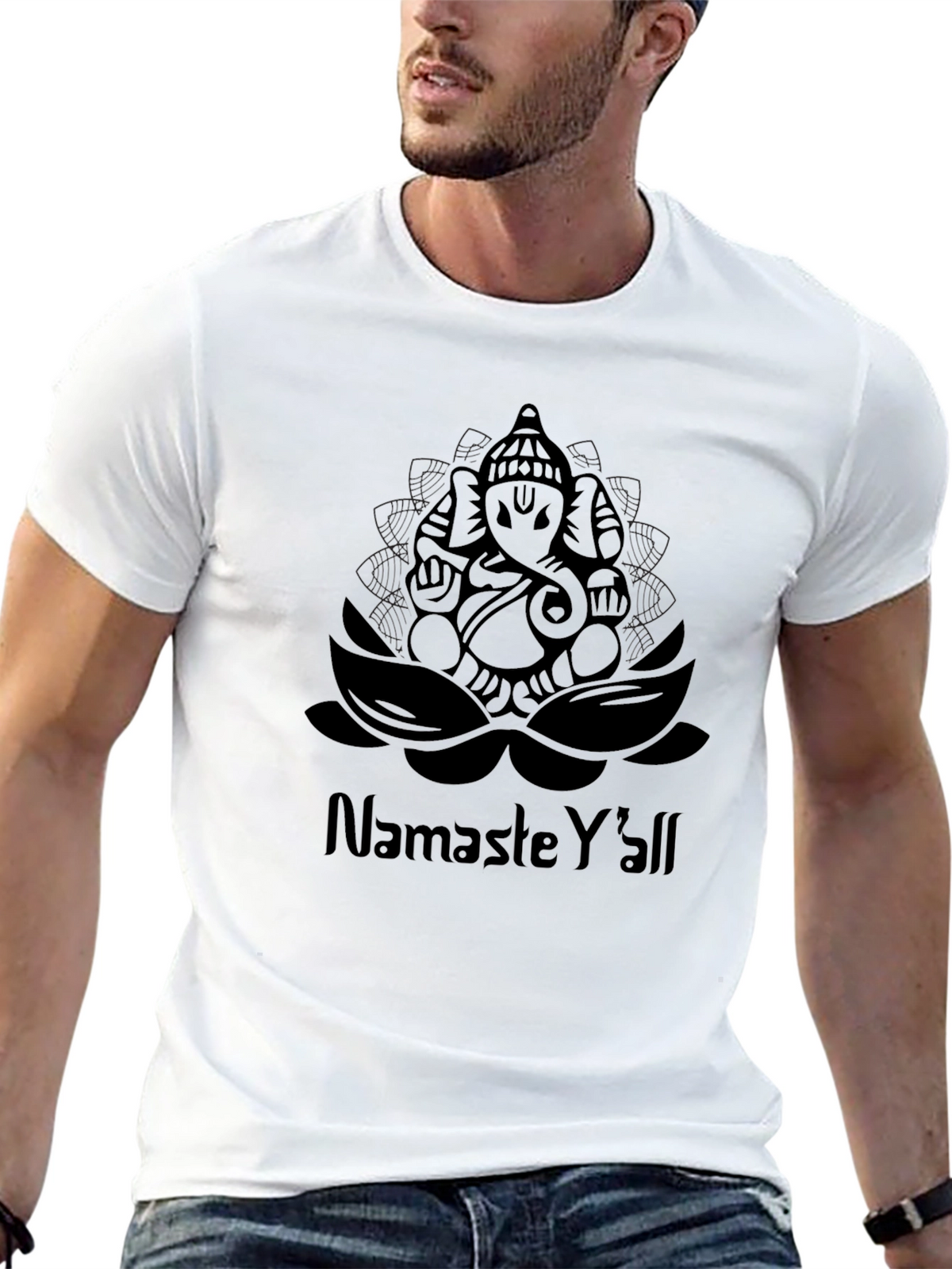 Namaste Yall Ganesha Graphic T-Shirt - Stylish Comfort