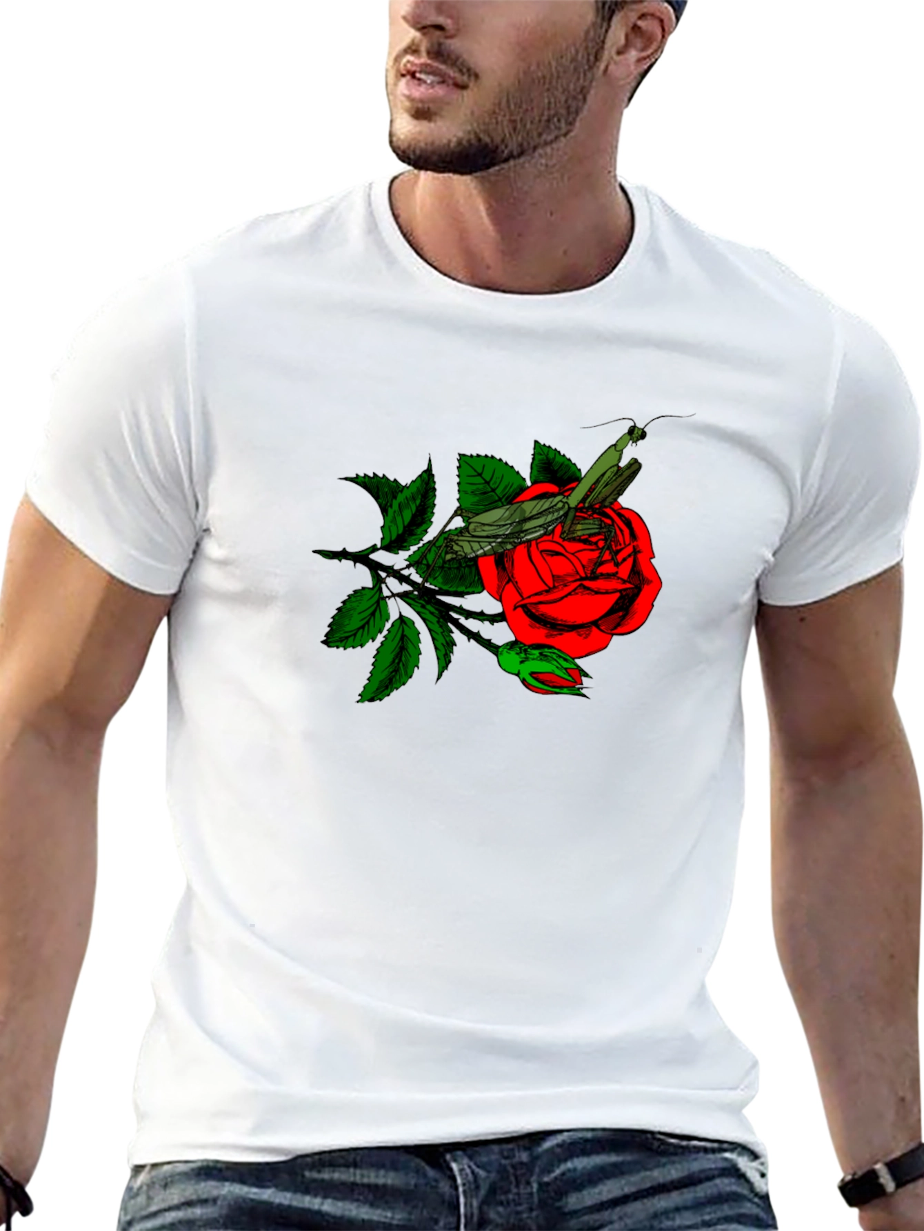 Rose and Mantis Graphic T-Shirt