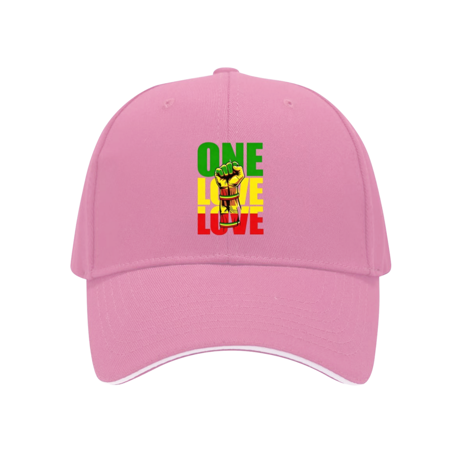 Reggae One Love Fist Graphic Multi-Color Sandwich Brim Culture Cap