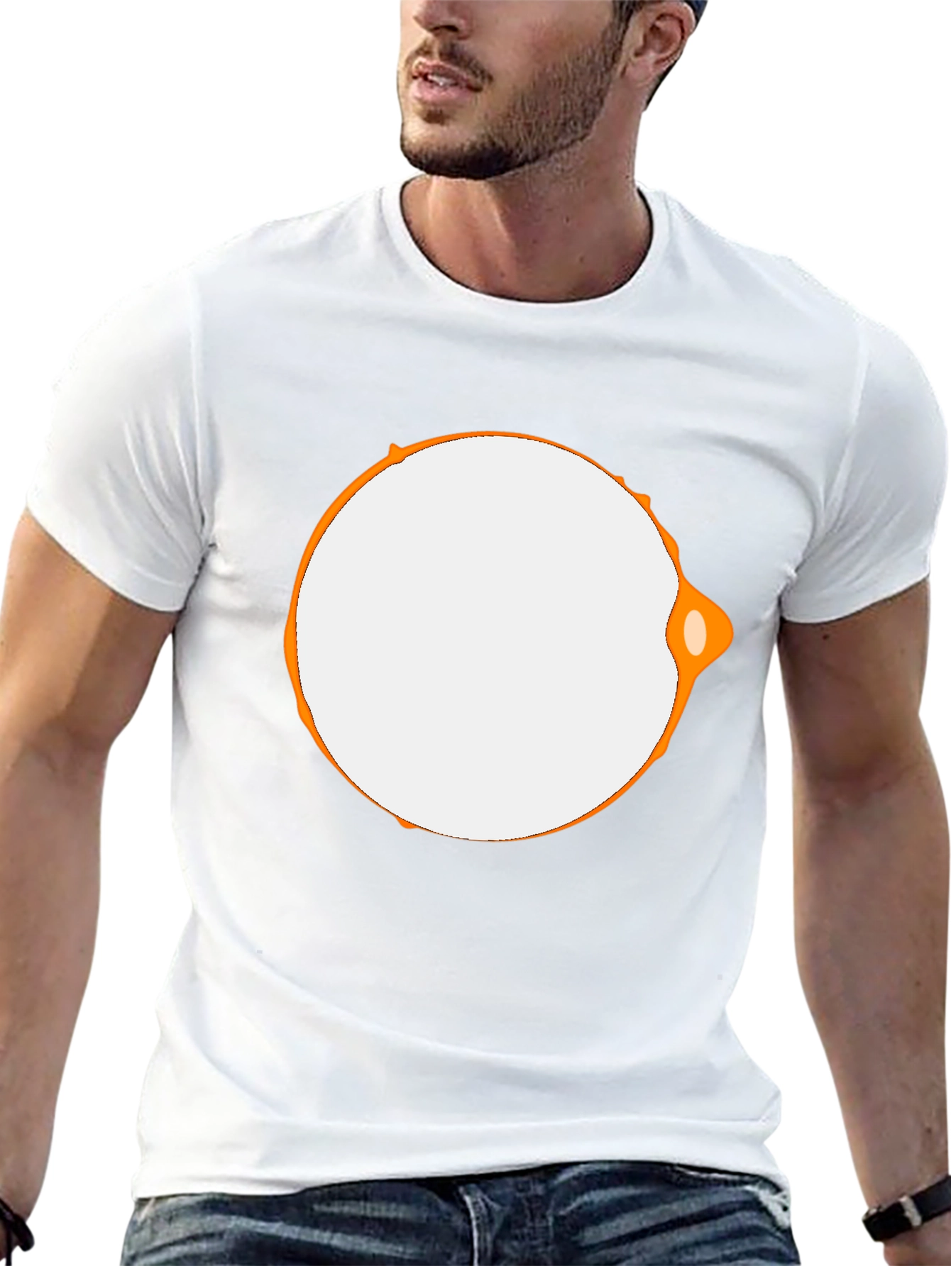 Modern Graphic Tee - Black with Abstract Circle Design