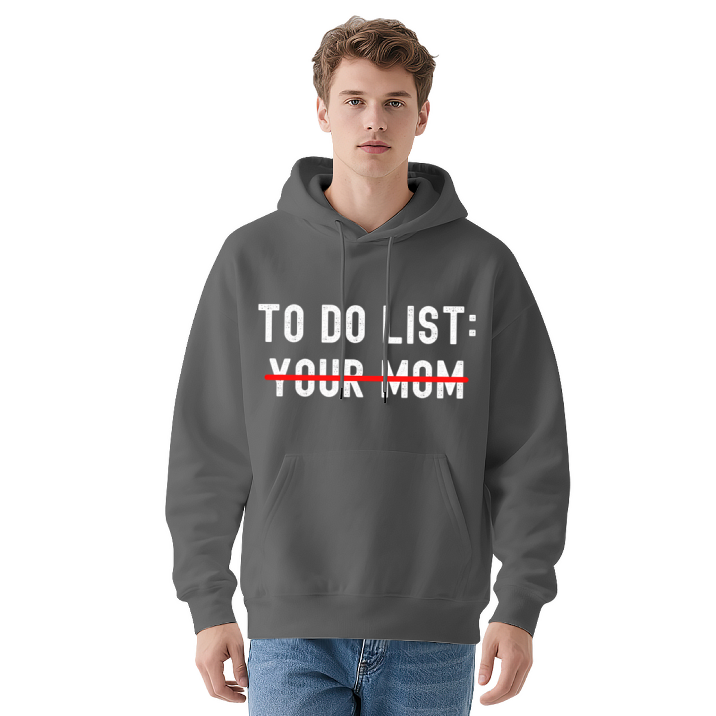 Funny Offbeat To Do List Print Navy Hoodie, Comfortable Daily Streetwear Pullover