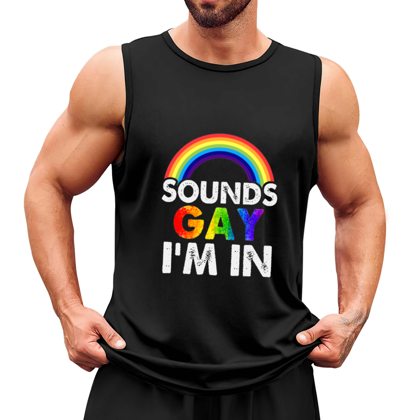 Rainbow Sounds Gay I'm In Pride LGBT Statement Tank Top