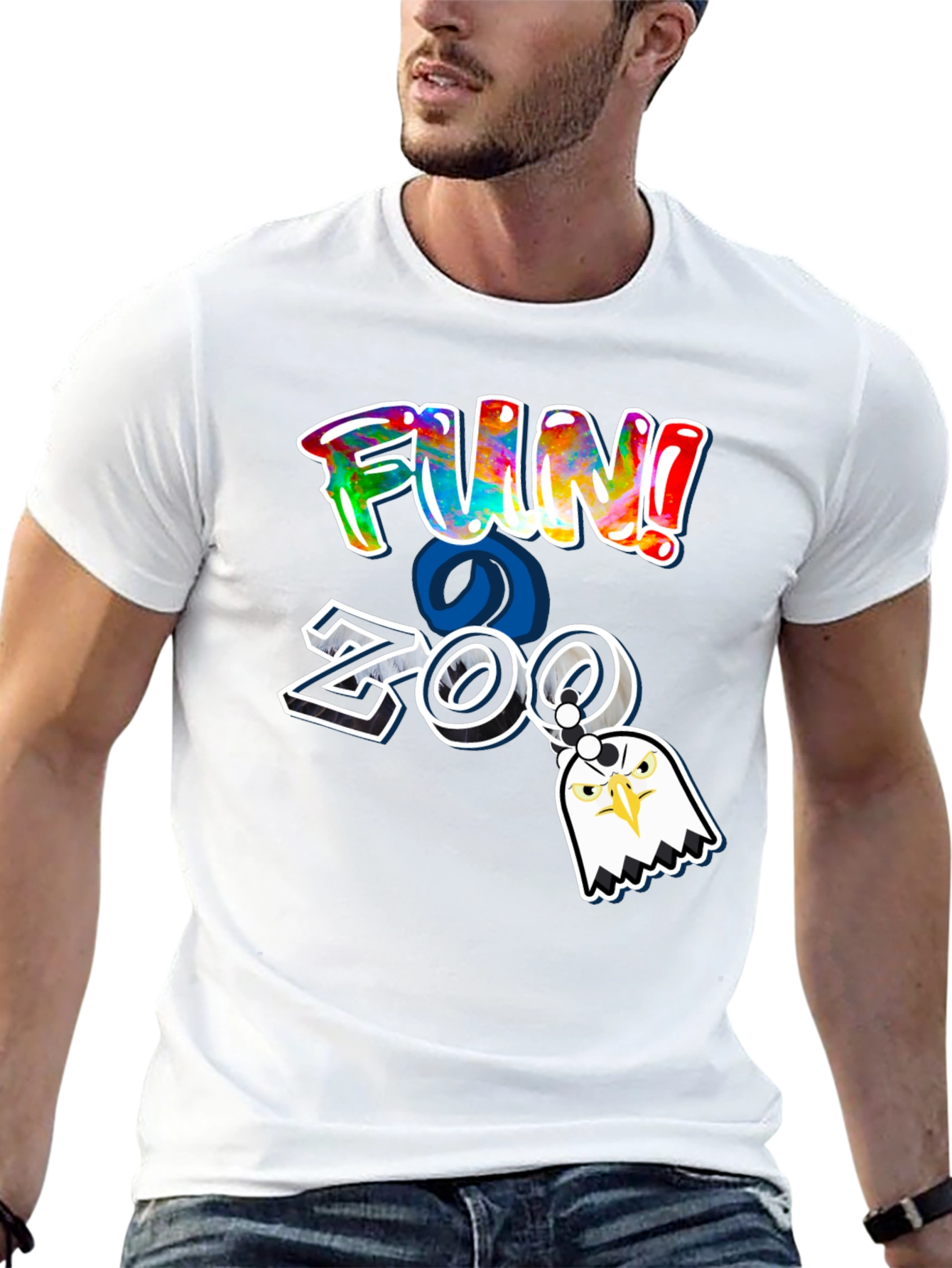 Fun at the Zoo Black T-Shirt with Eagle Charm