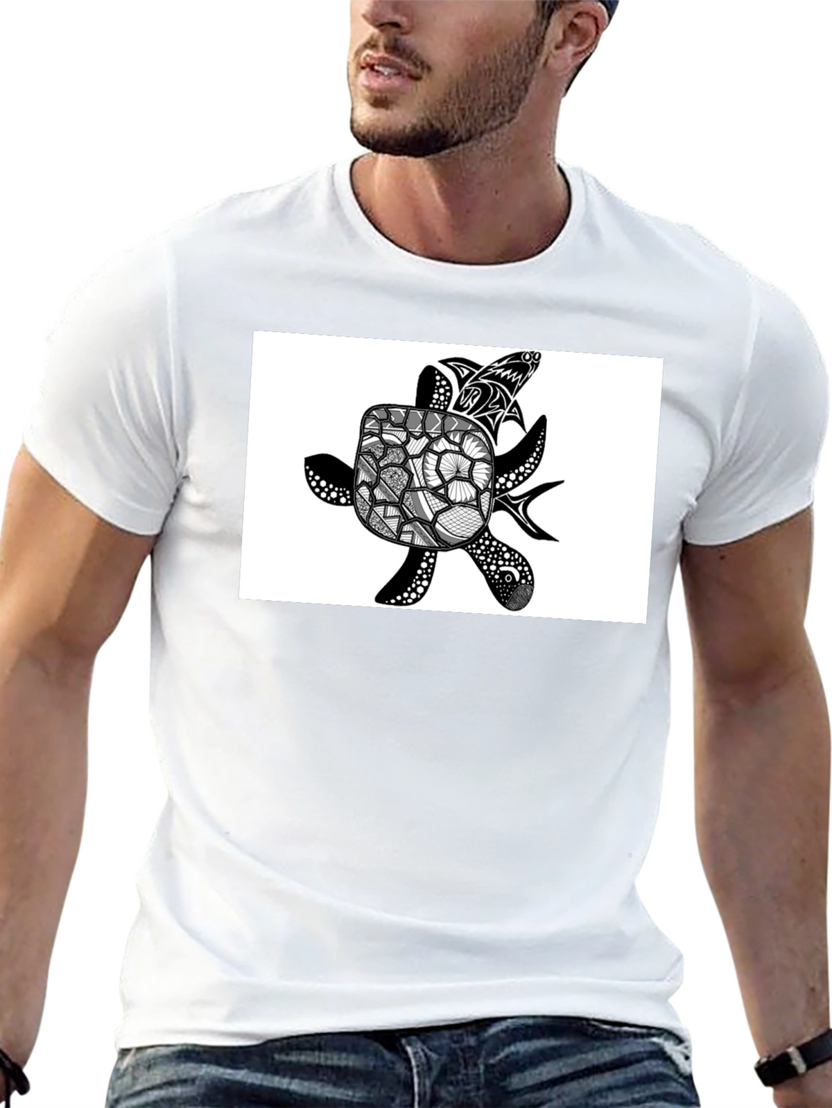 Sea Turtle Graphic T-Shirt - Black