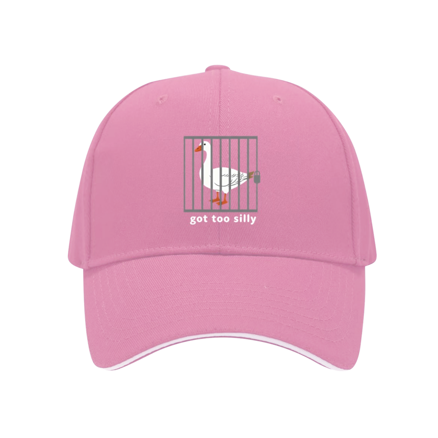 Got Too Silly Funny Goose Cage Graphic Navy Sandwich Baseball Cap
