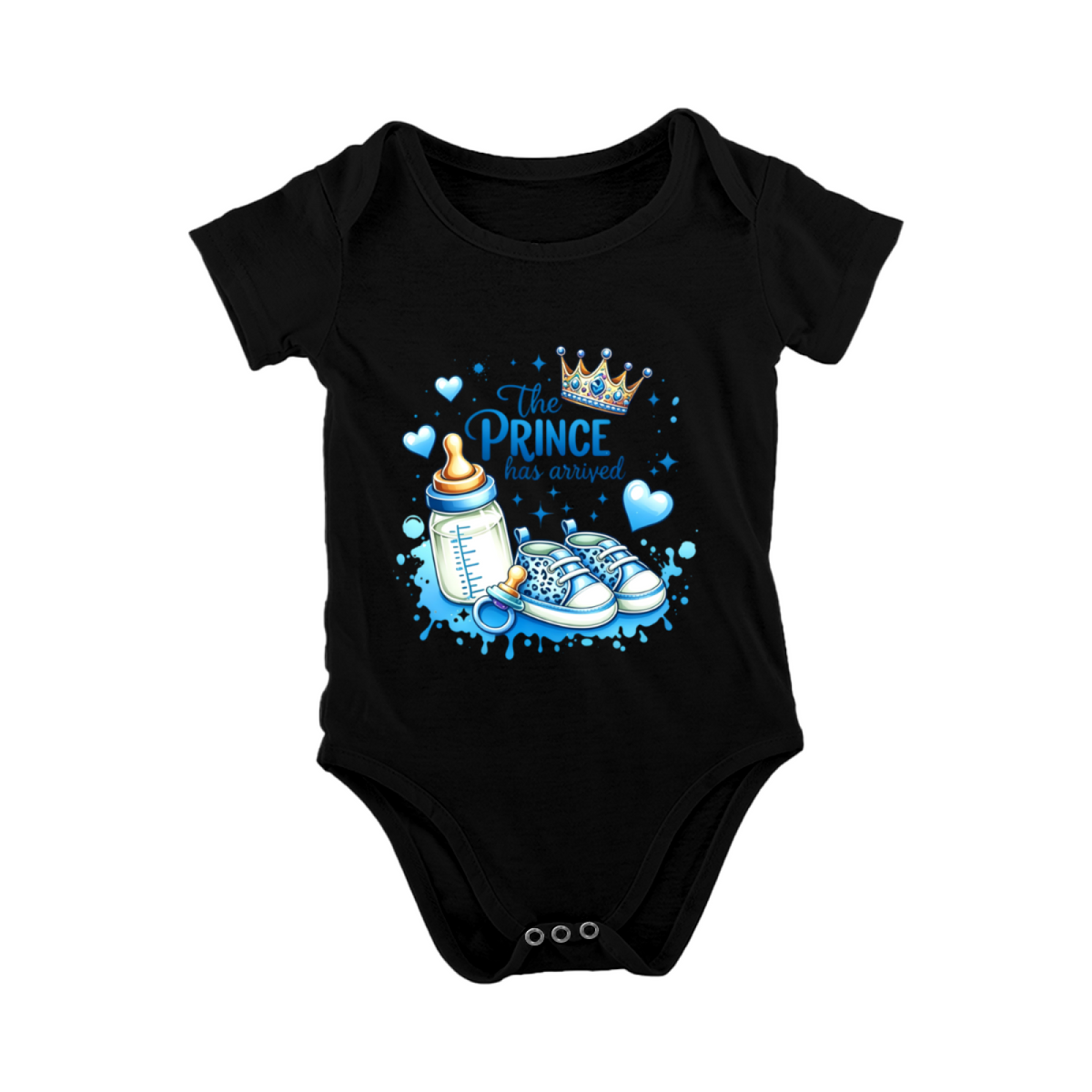 The Prince Has Arrived Baby Boy Announcement Bodysuit