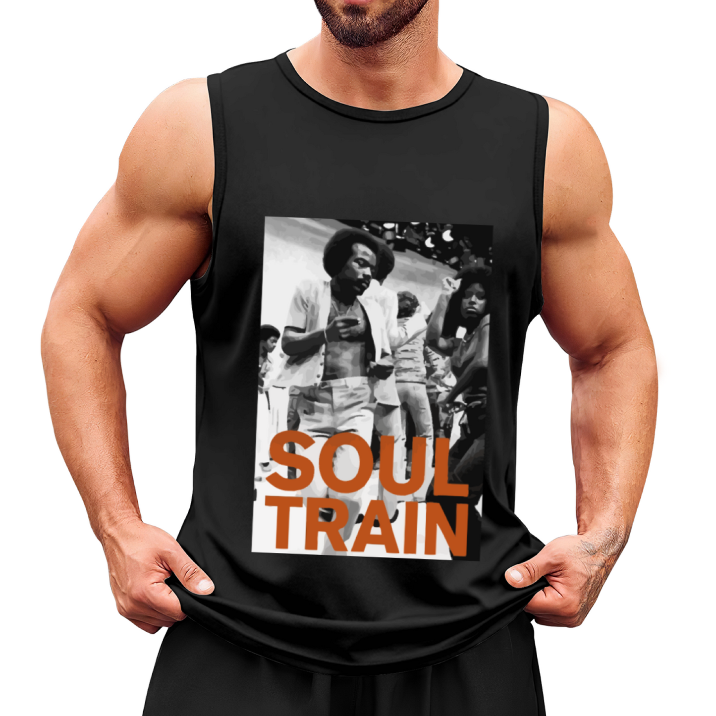 Retro Soul Train Vintage Funk Dance Men Tank Top