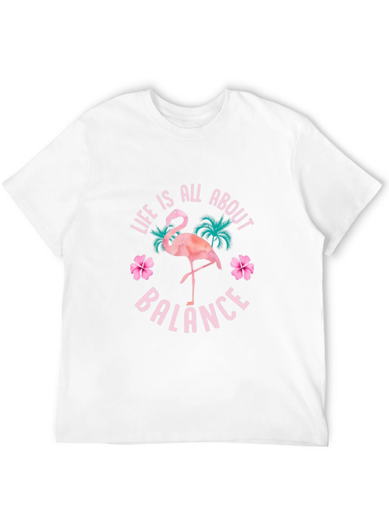 Life is All About Balance Flamingo Graphic T-Shirt