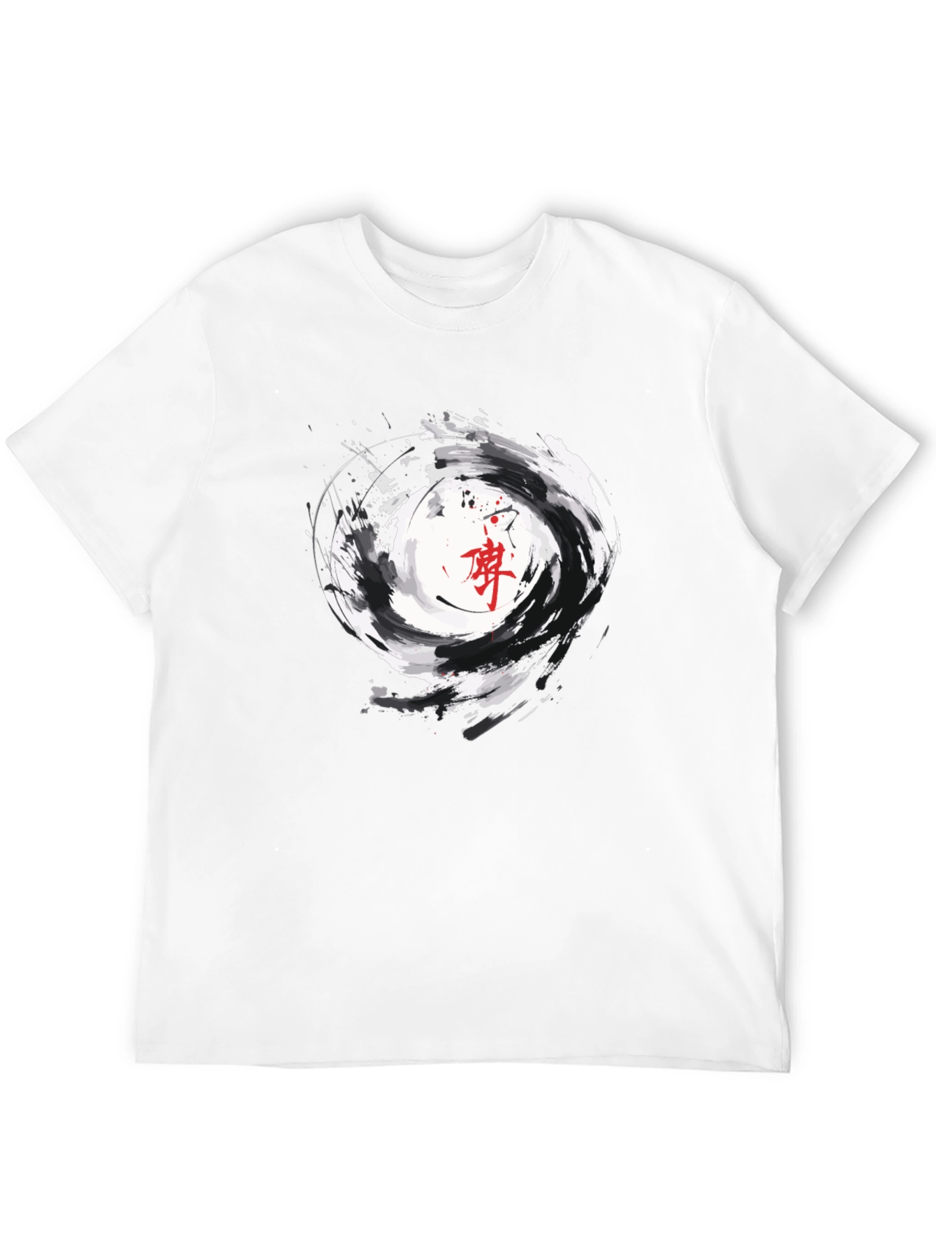 Black T-Shirt with Swirl Graphic