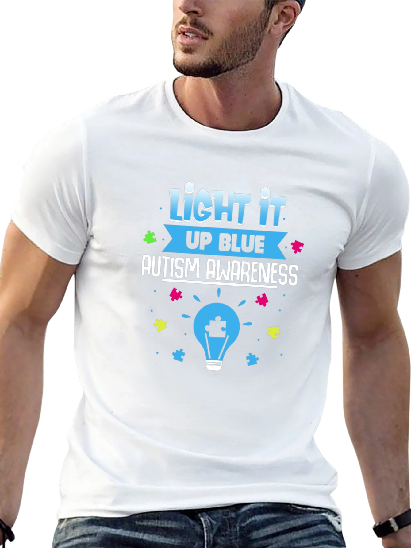 Autism Awareness Light It Up Blue Graphic Tee