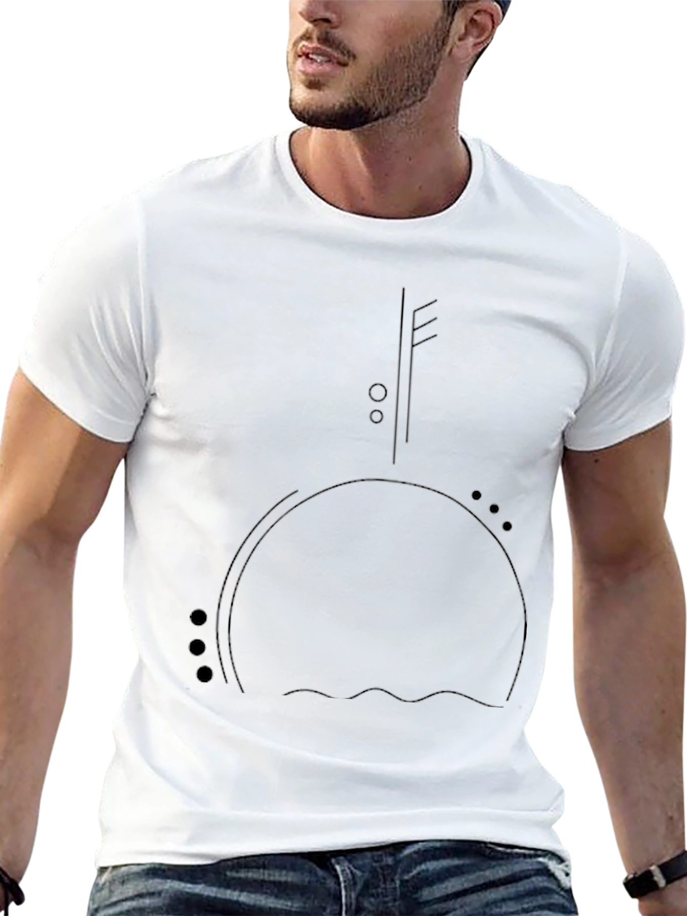 Modern Minimalist Black Graphic Tee