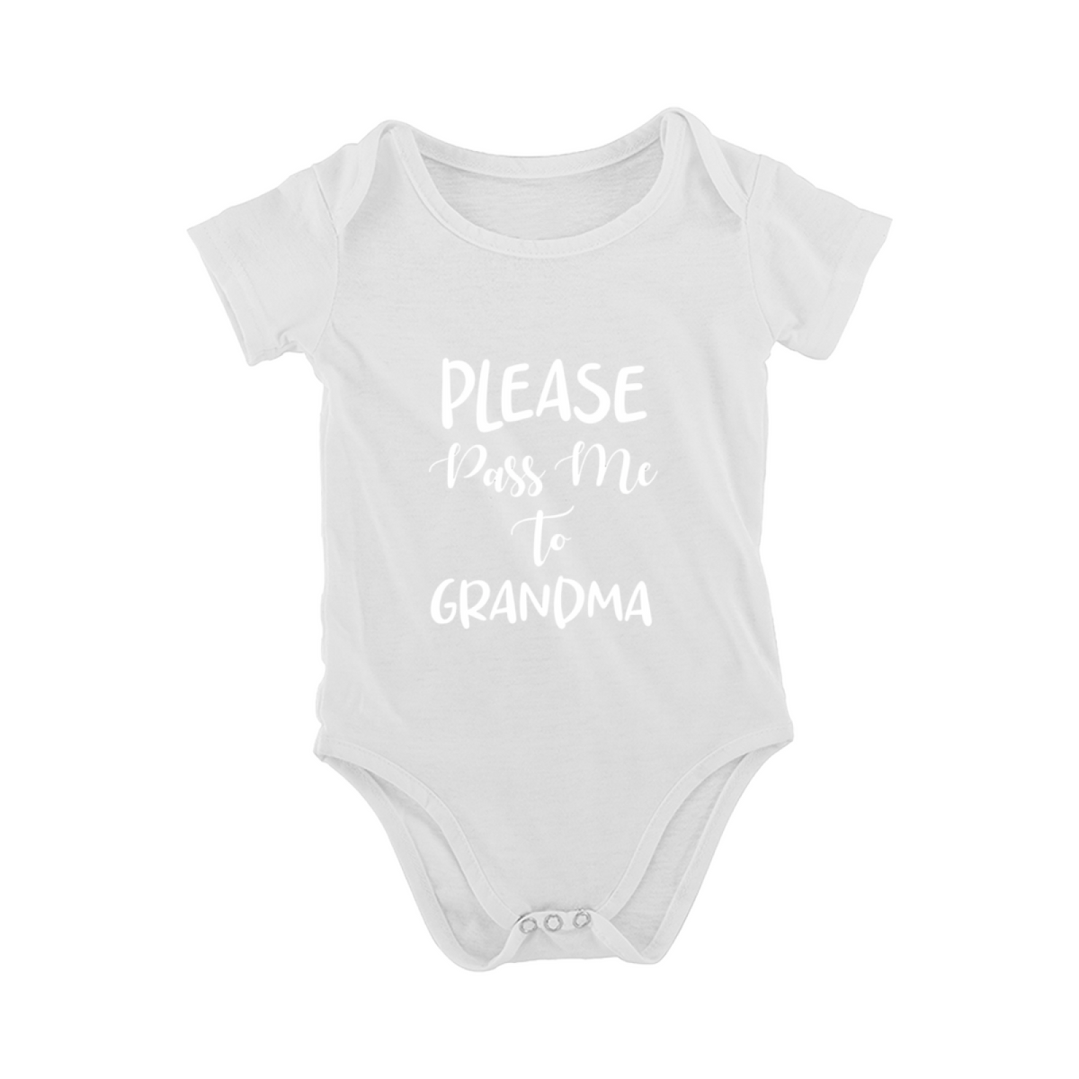 Please Pass Me To Grandma Soft Black Sweet Sentiment Baby Bodysuit