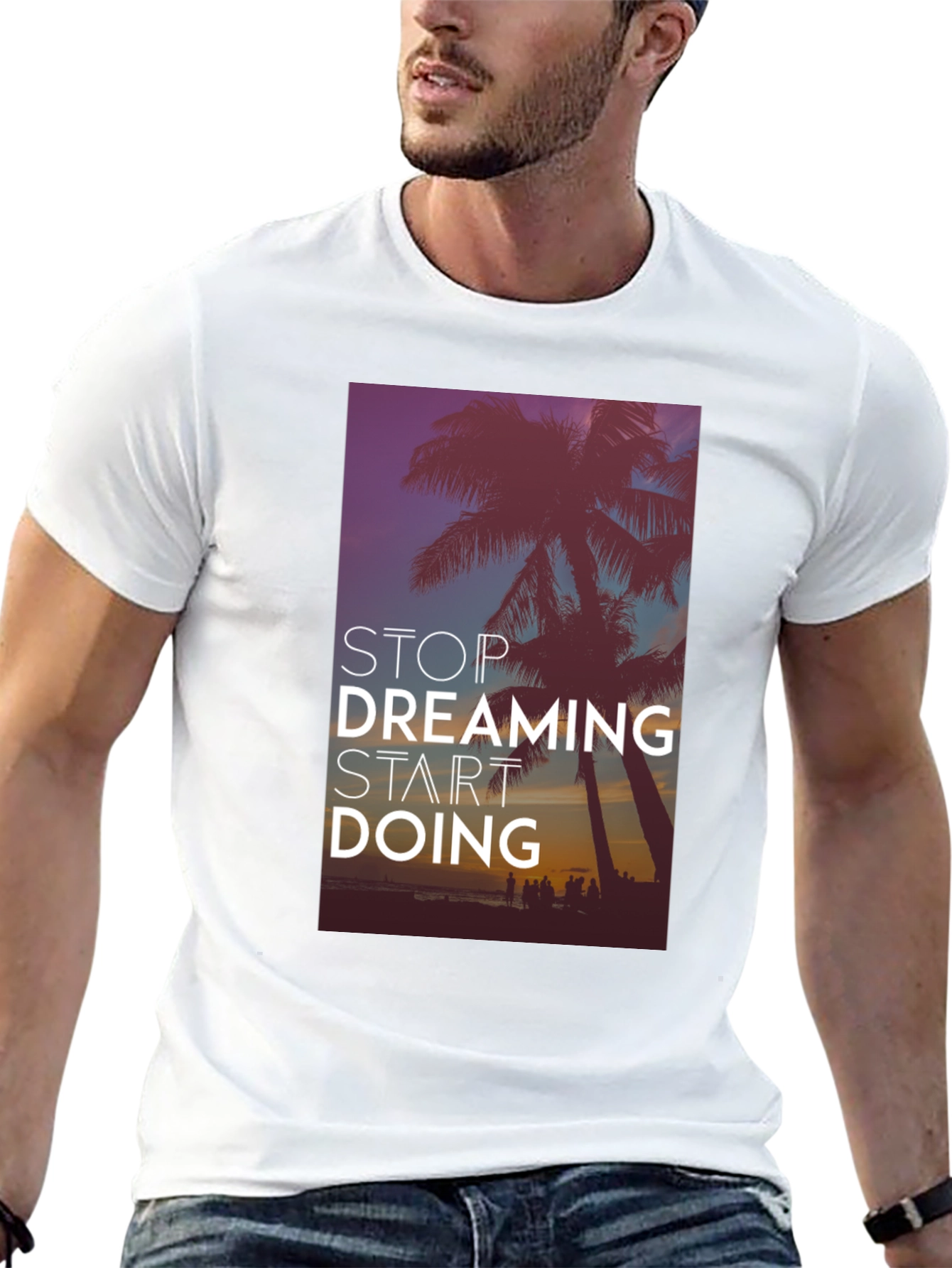 Stop Dreaming Start Doing Black Graphic Tee