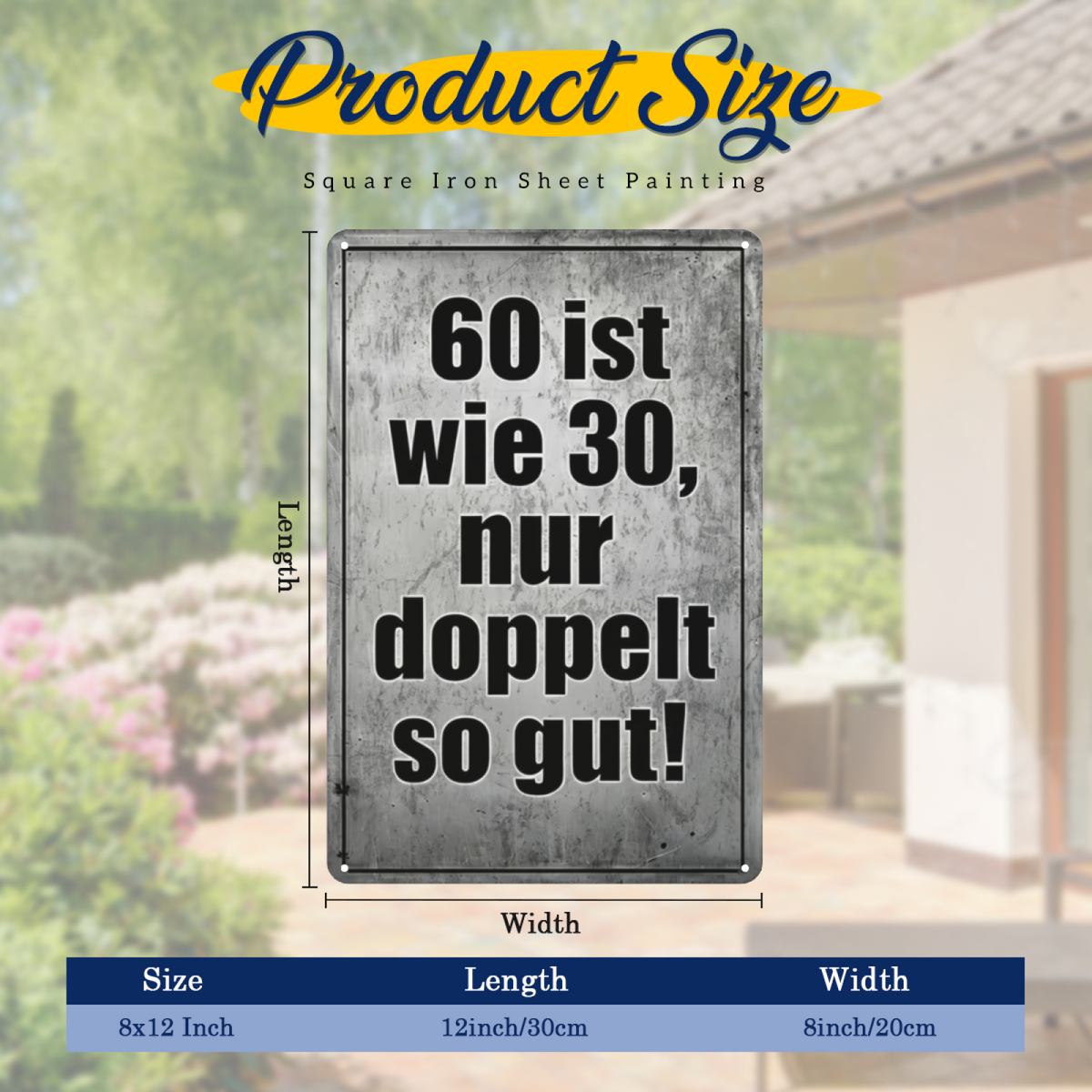 Funny German 60 Is Twice As Good Age Tin Sign
