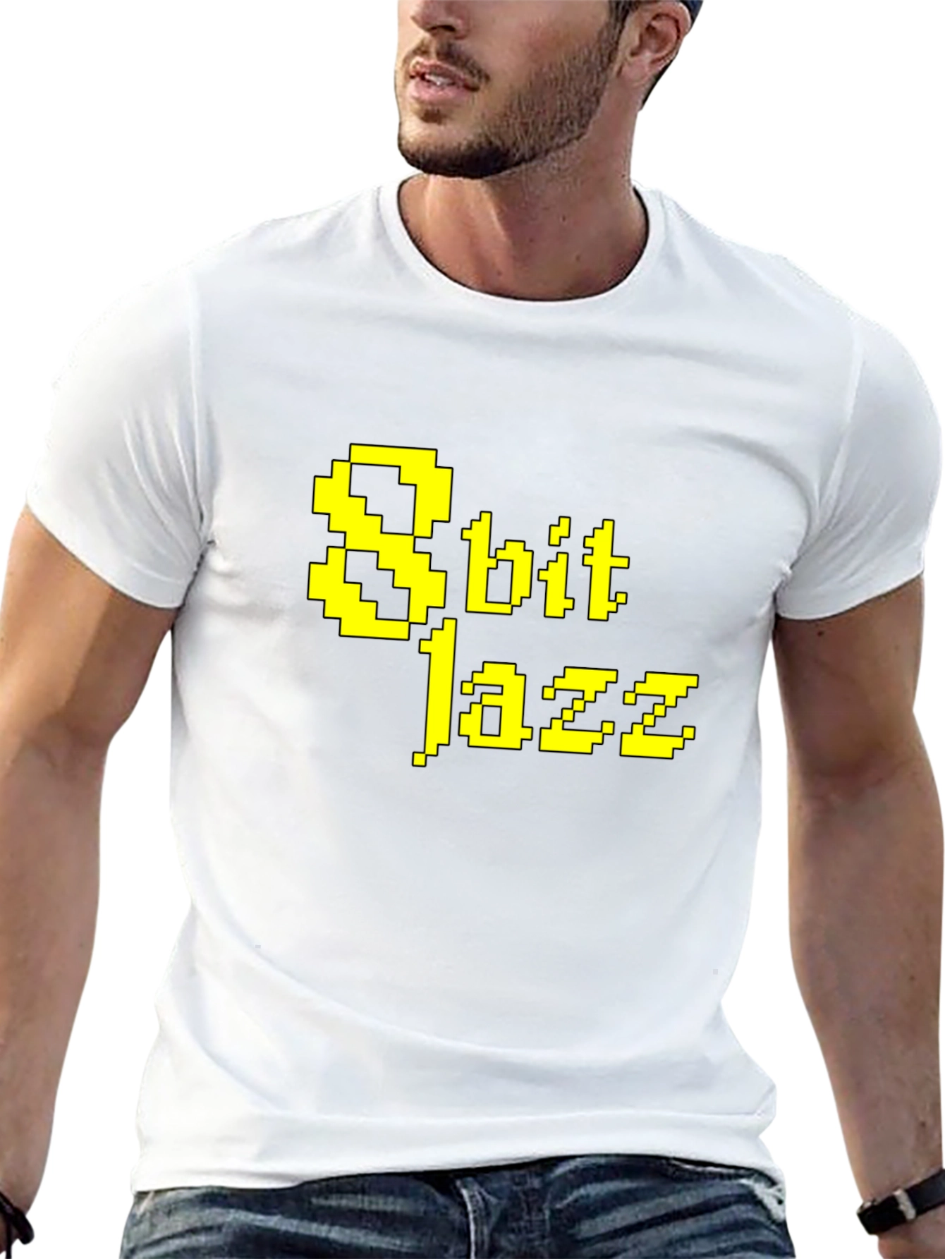 8bit Jazz Black T-Shirt - Retro Pixel Design