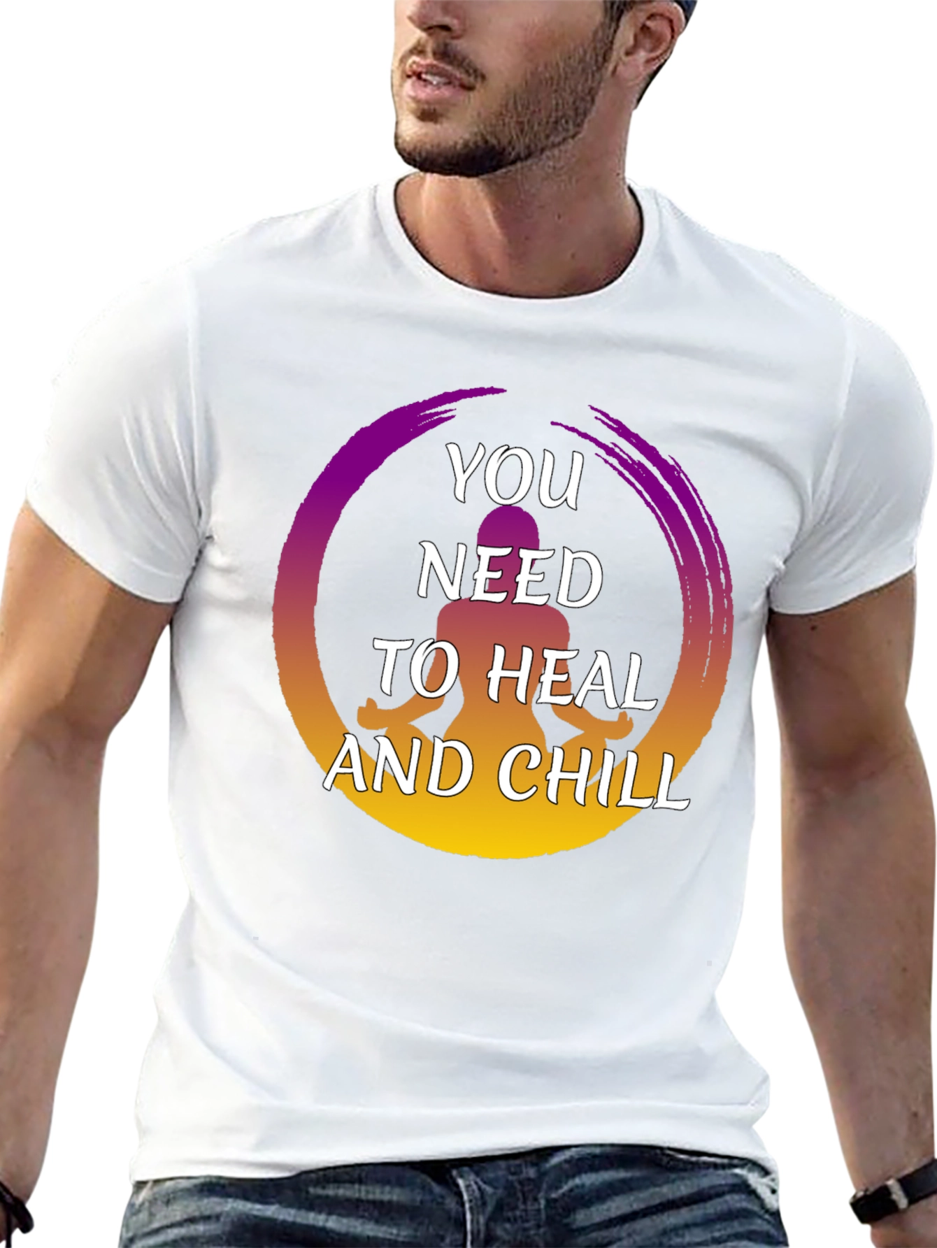 Heal and Chill Graphic Tee - Zen Meditation Shirt