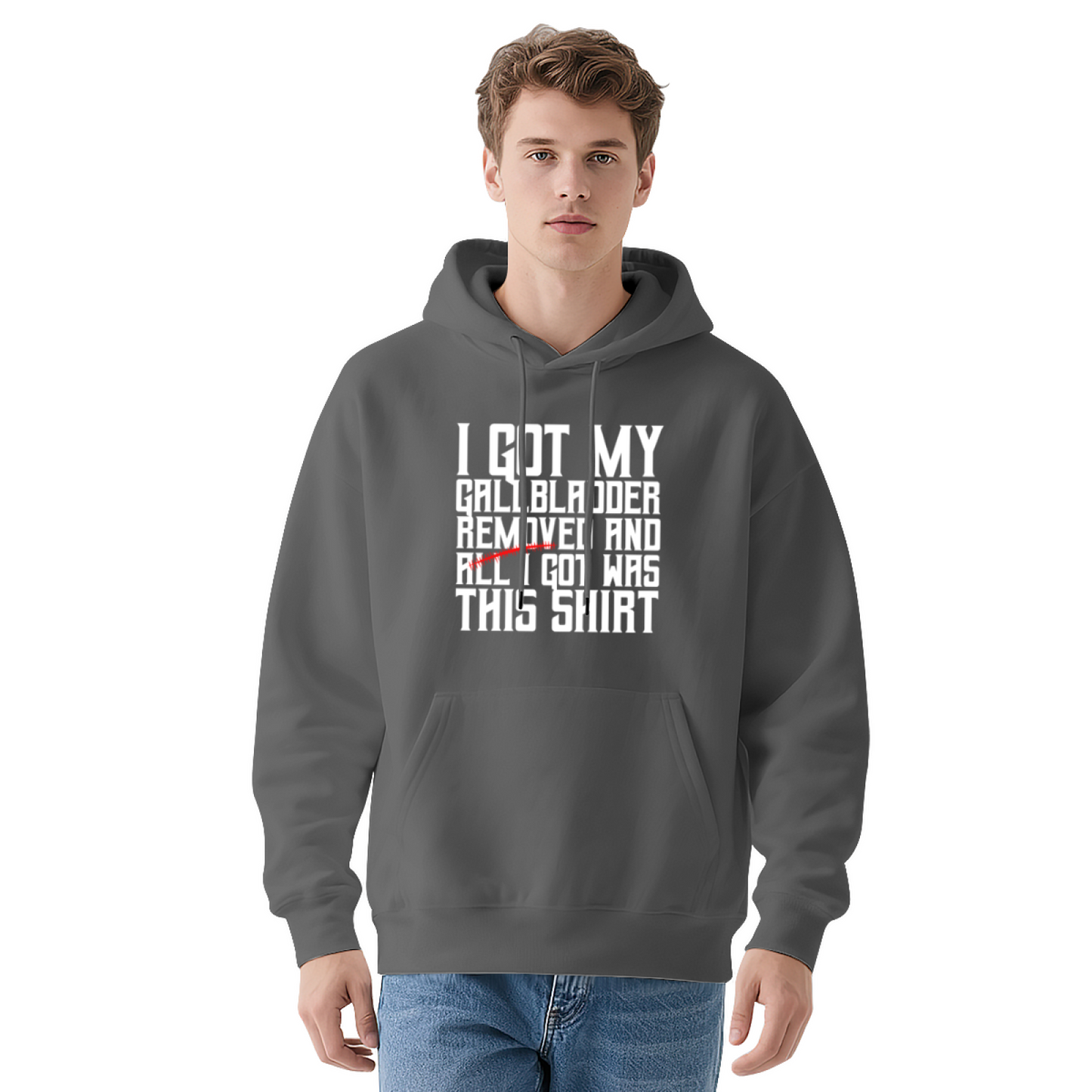 I Got My Gallbladder Removed Funny Recovery Navy Hoodie, Unisex Comfort Gift Top