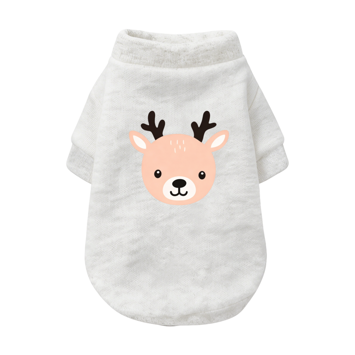 Adorable Cartoon Deer Head Grey Dog Sweater