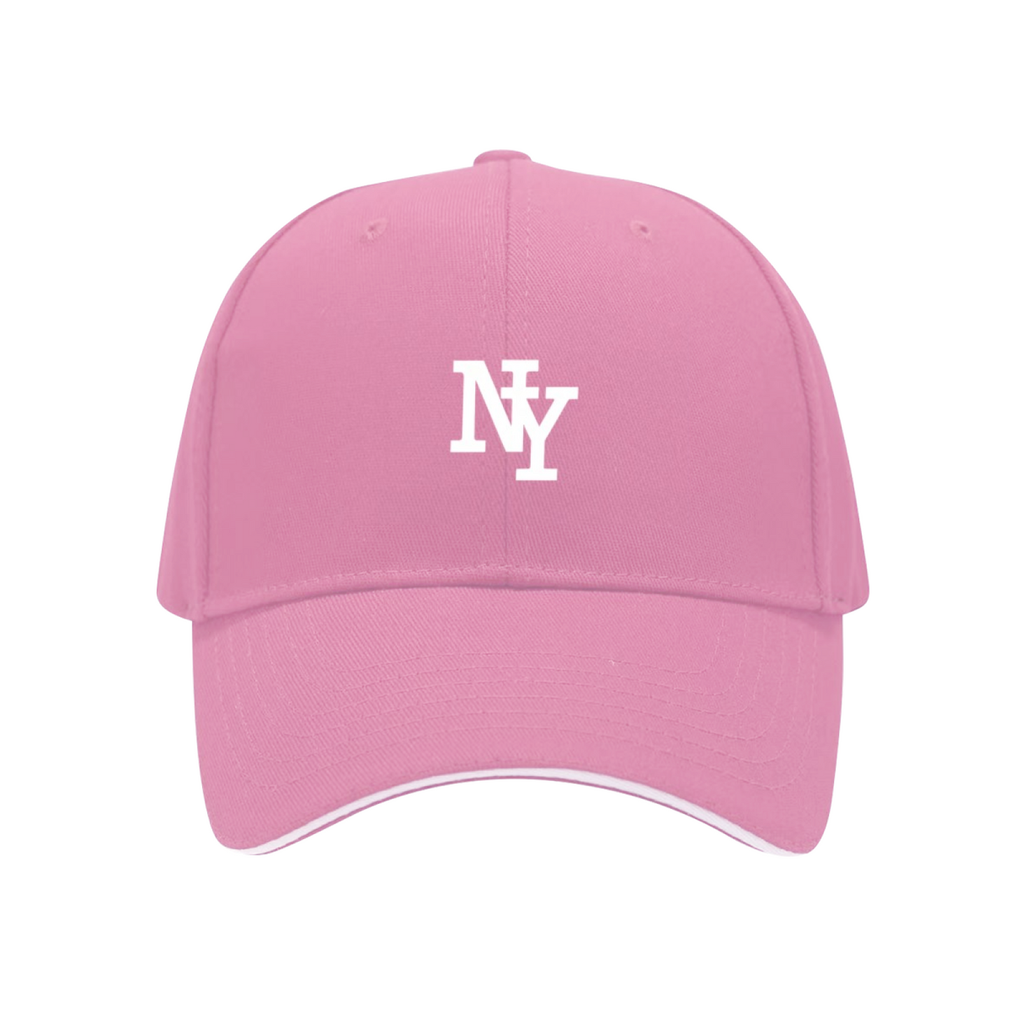 Classic NY Letter Print Red Sandwich Visor Baseball Cap, New York Streetwear Trend Hat