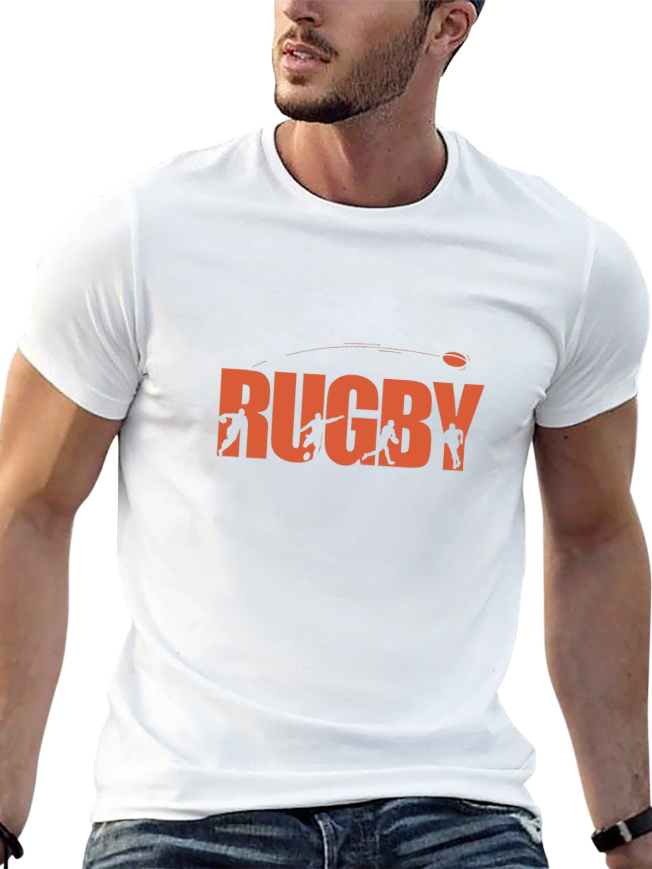 Rugby Graphic T-Shirt - Black Casual Tee
